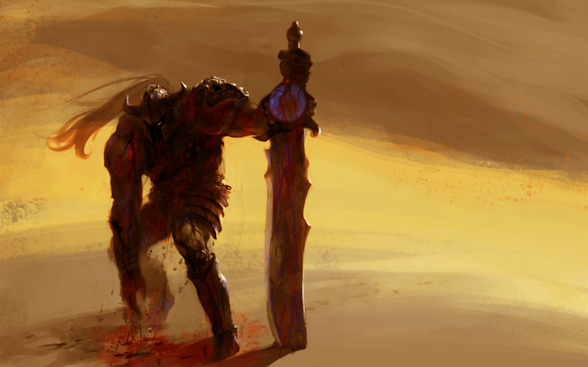 Tryndamere from League of Legends in a desert HD Wallpaper