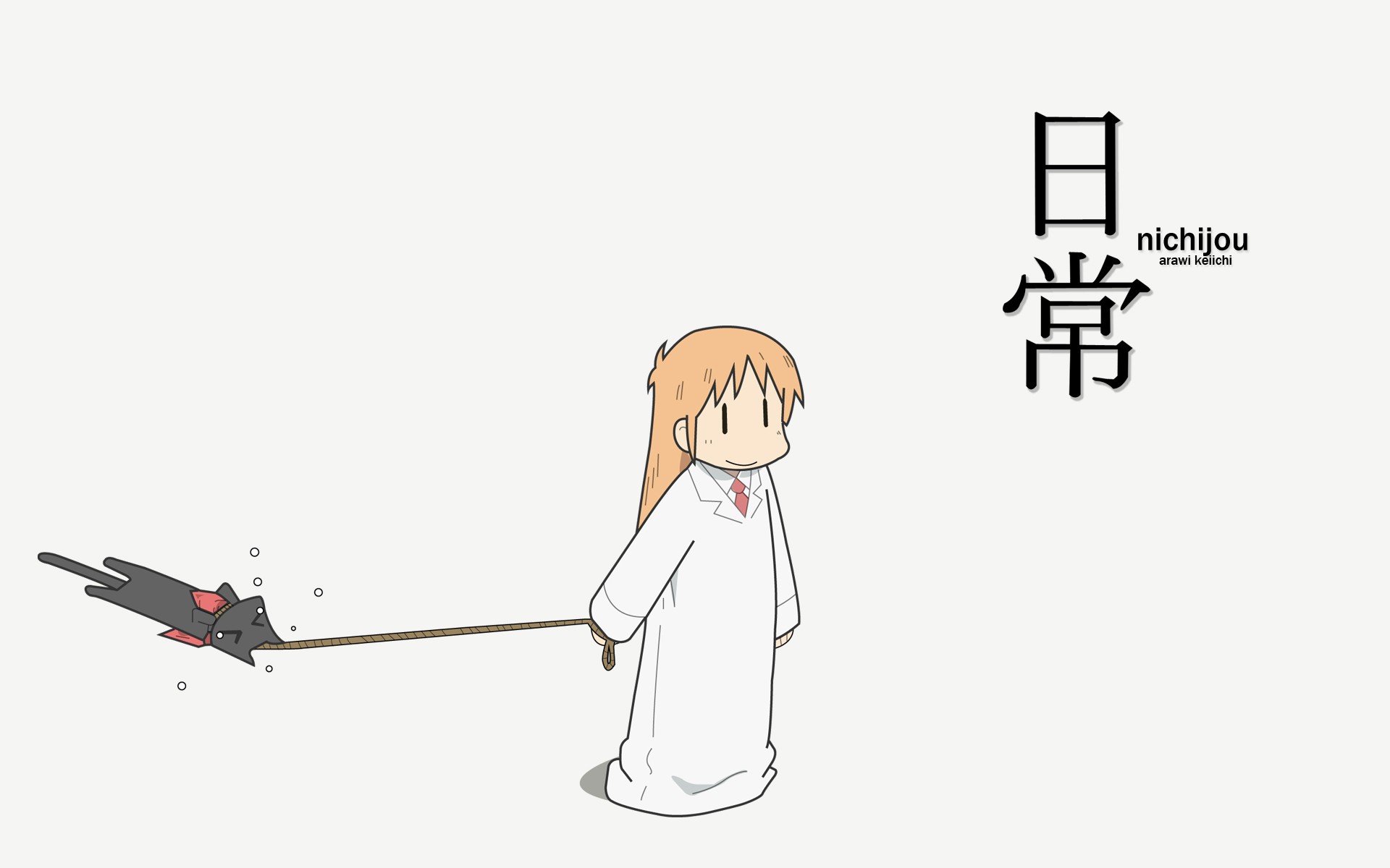 Hakase from Nichijou with a cat HD Wallpaper