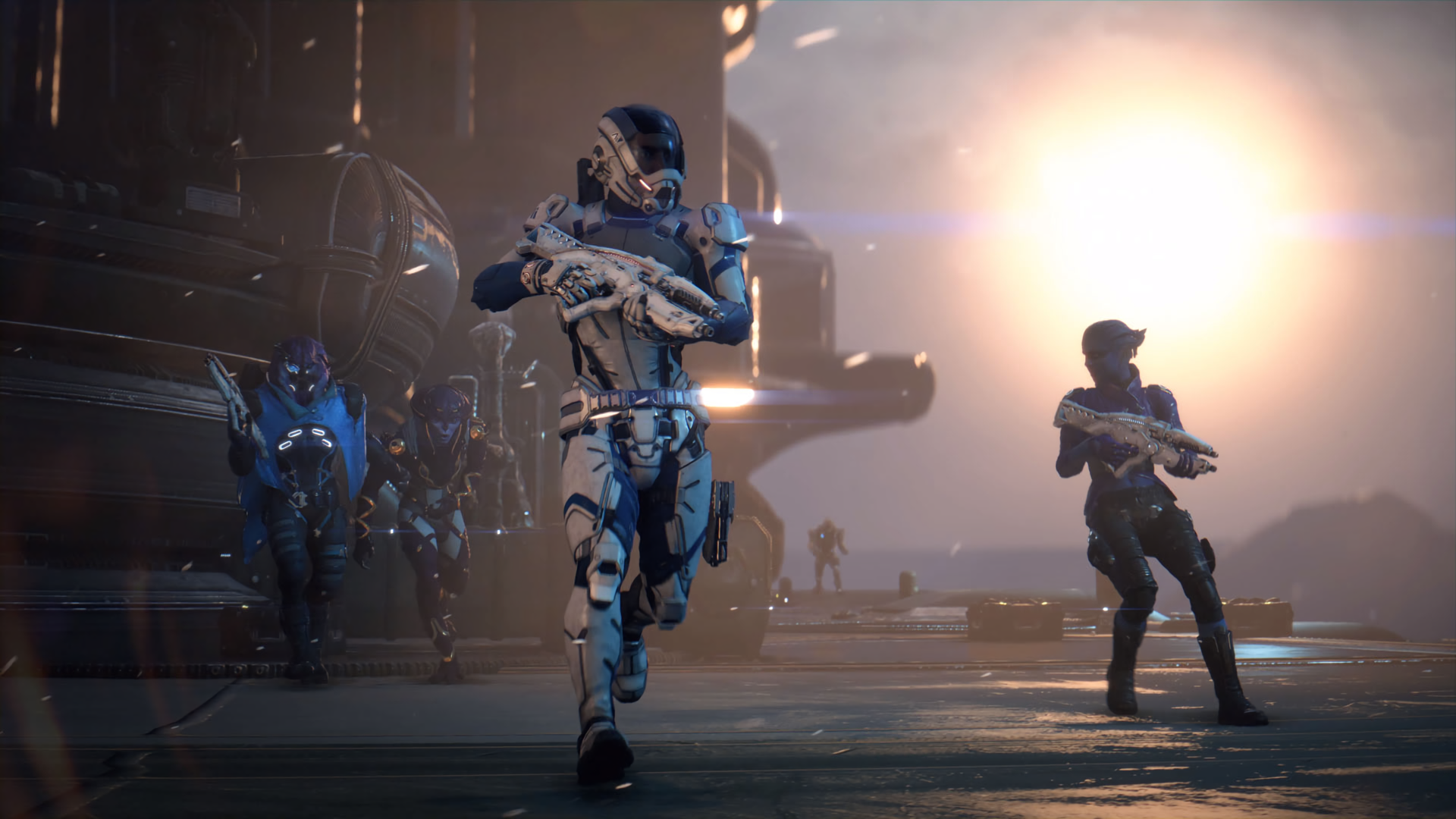 Scott Ryder and allies in Mass Effect: Andromeda HD Wallpaper