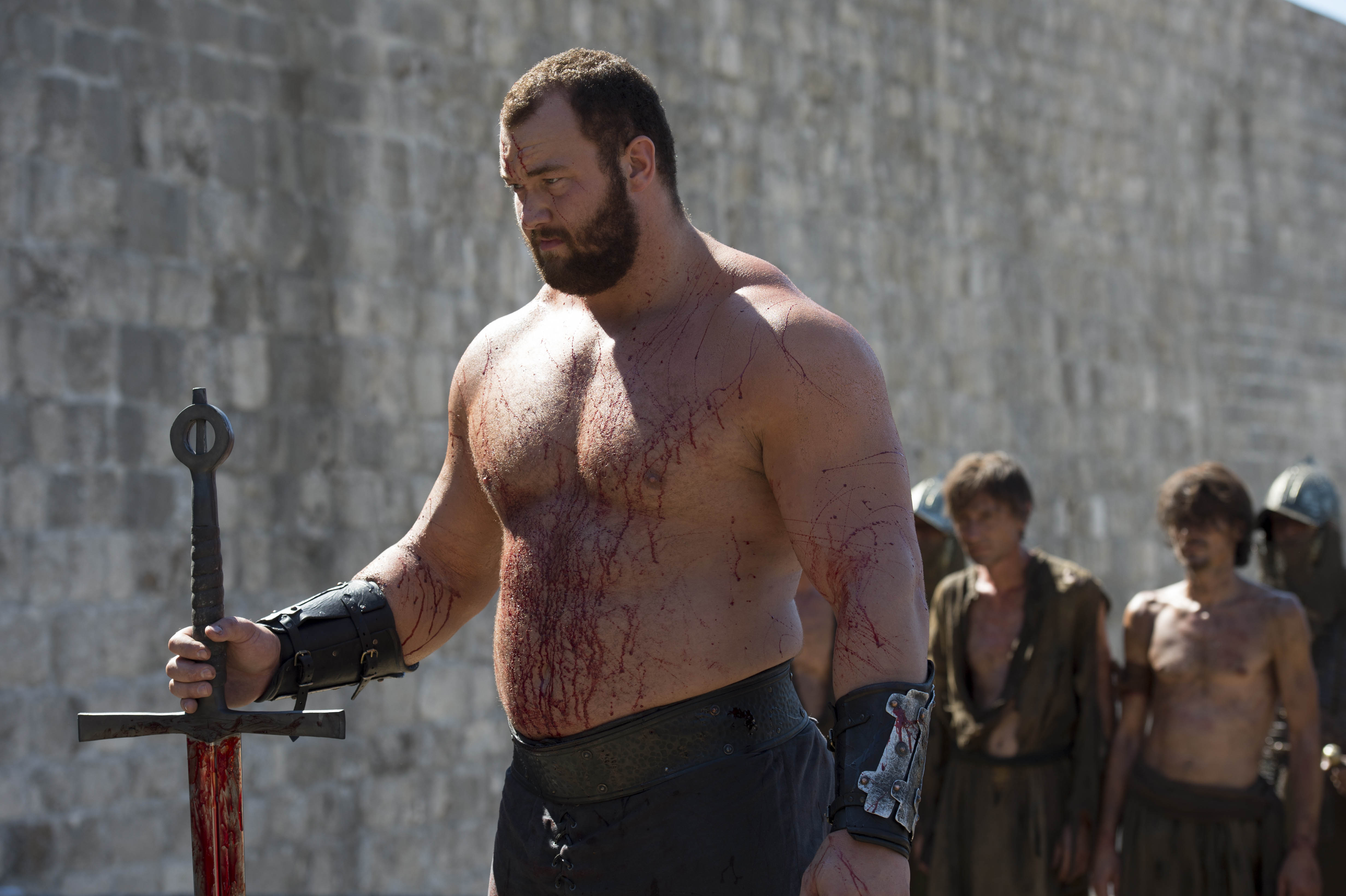 Gregor Clegane from Game of Thrones holding a bloody sword HD Wallpaper