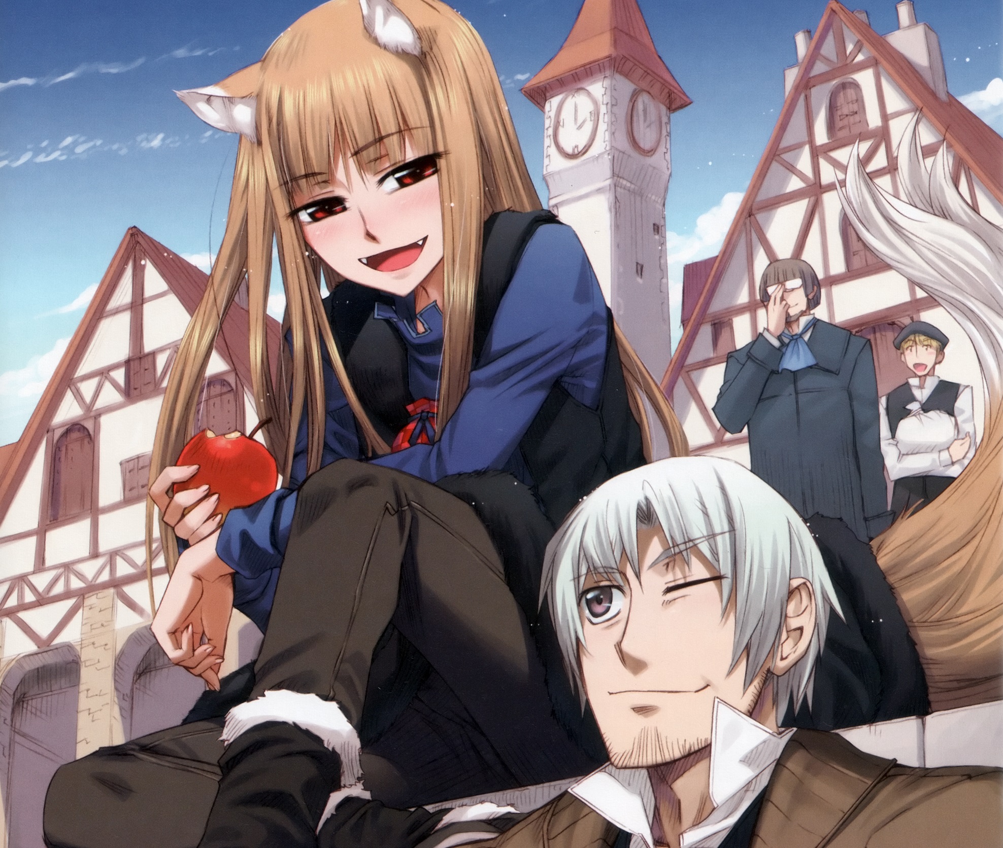 Holo and Kraft Lawrence from Spice and Wolf HD Wallpaper