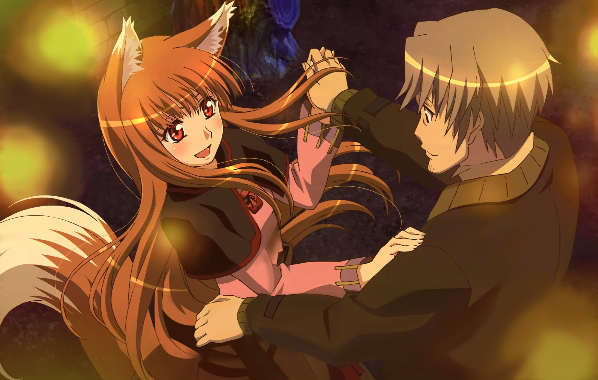 Holo and Kraft Lawrence from Spice and Wolf HD Wallpaper