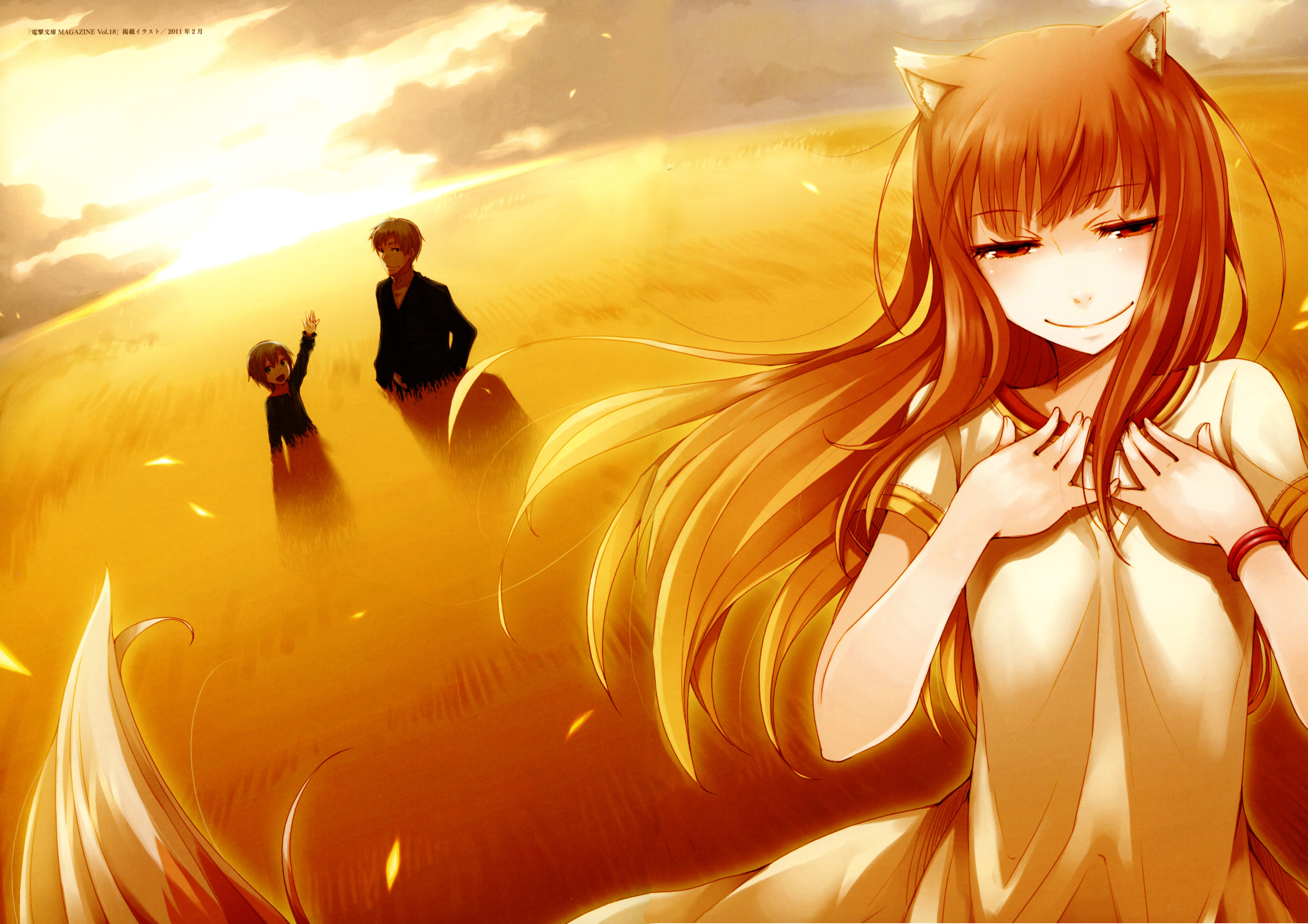Holo and Lawrence from Spice and Wolf HD Wallpaper