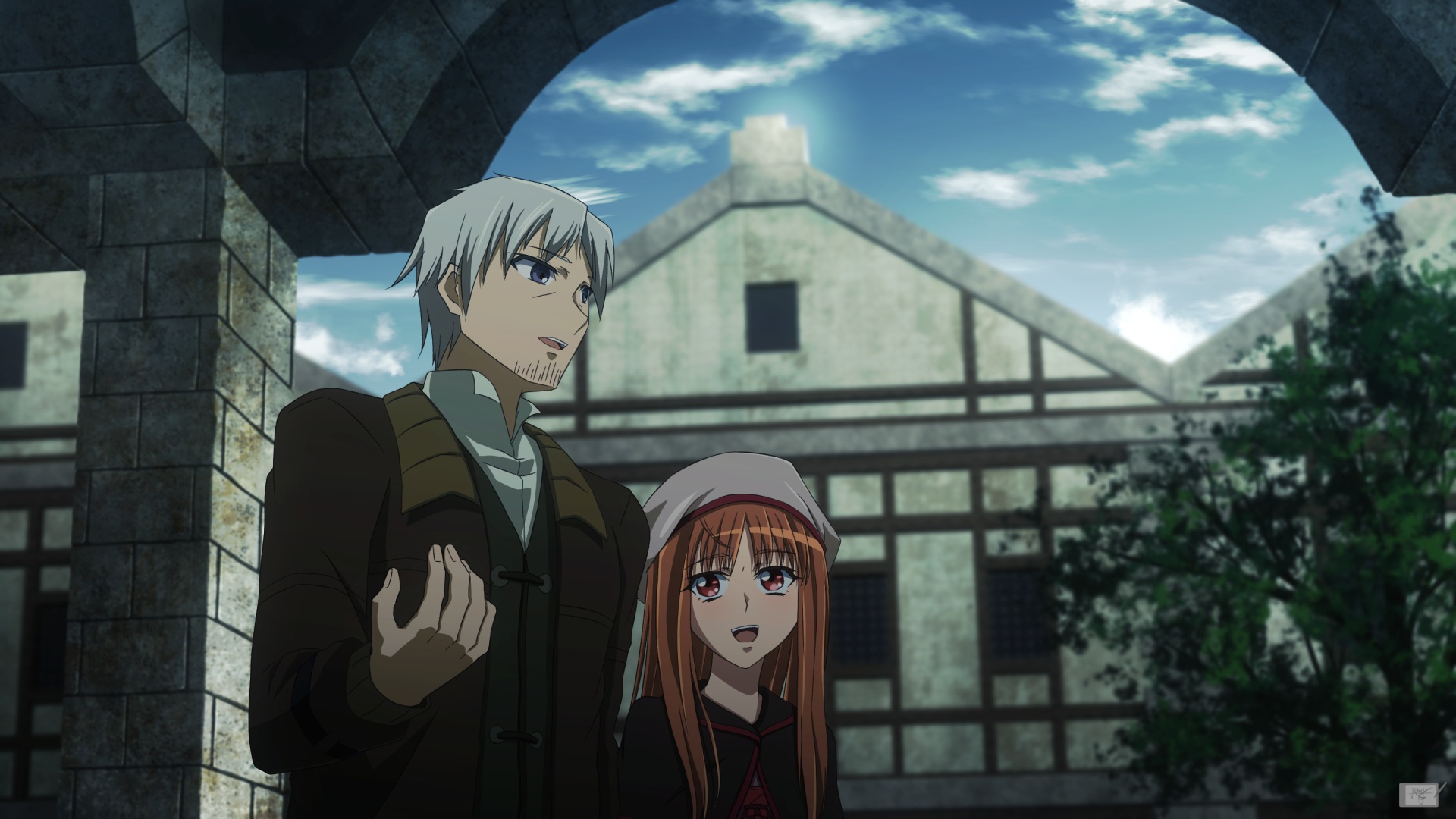 Kraft Lawrence and Holo from Spice and Wolf HD Wallpaper