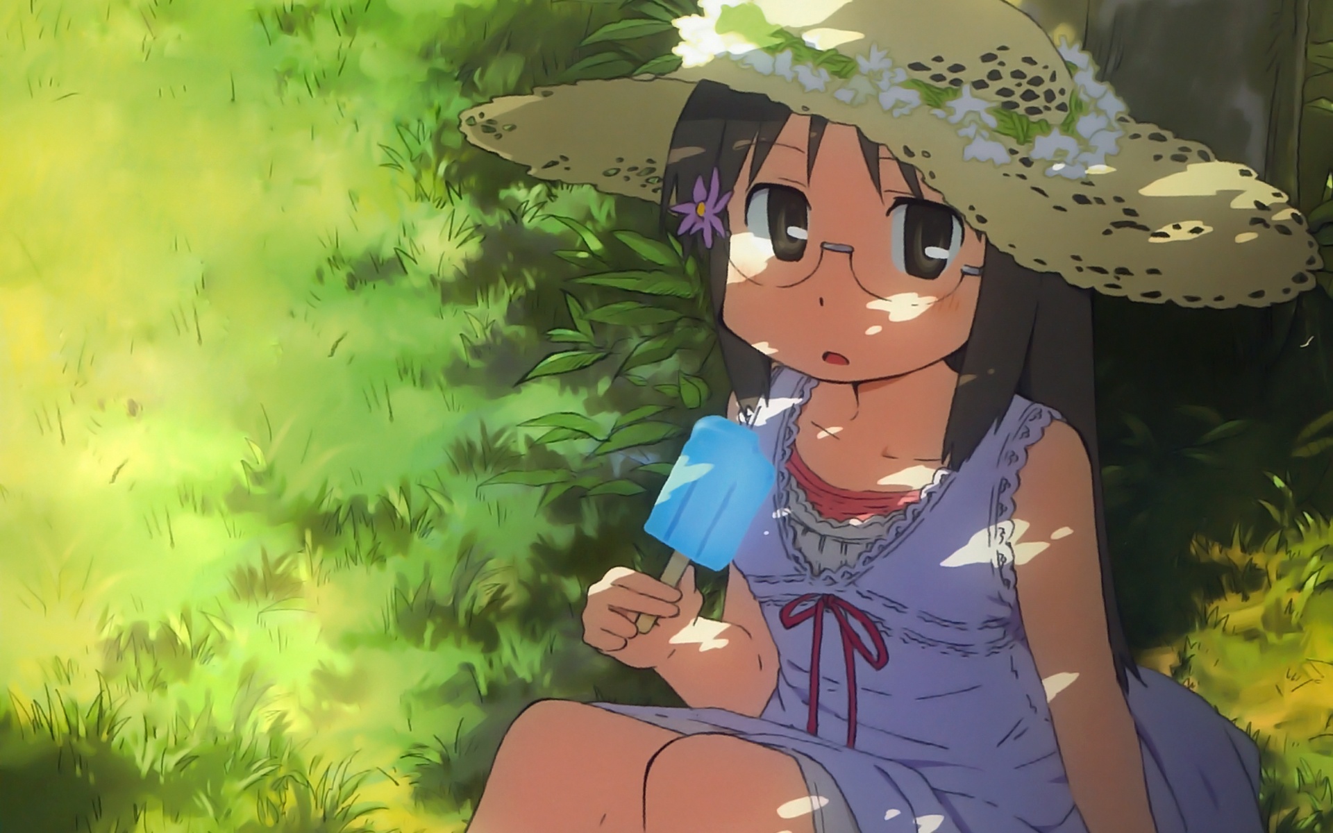 Mai Minakami Eating Ice Cream in Summer Sunlight HD Wallpaper