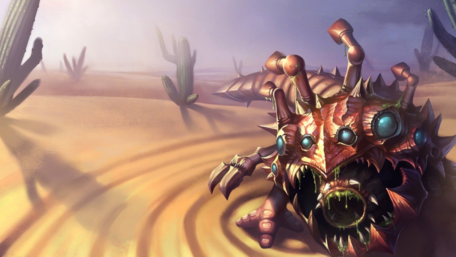 Kog'Maw from League of Legends in a Desert HD Wallpaper