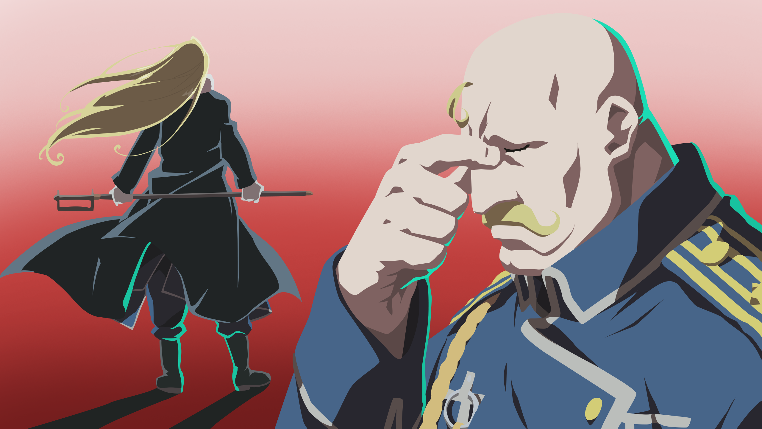 Alex Louis Armstrong and Olivier Mira Armstrong from Fullmetal Alchemist HD Wallpaper