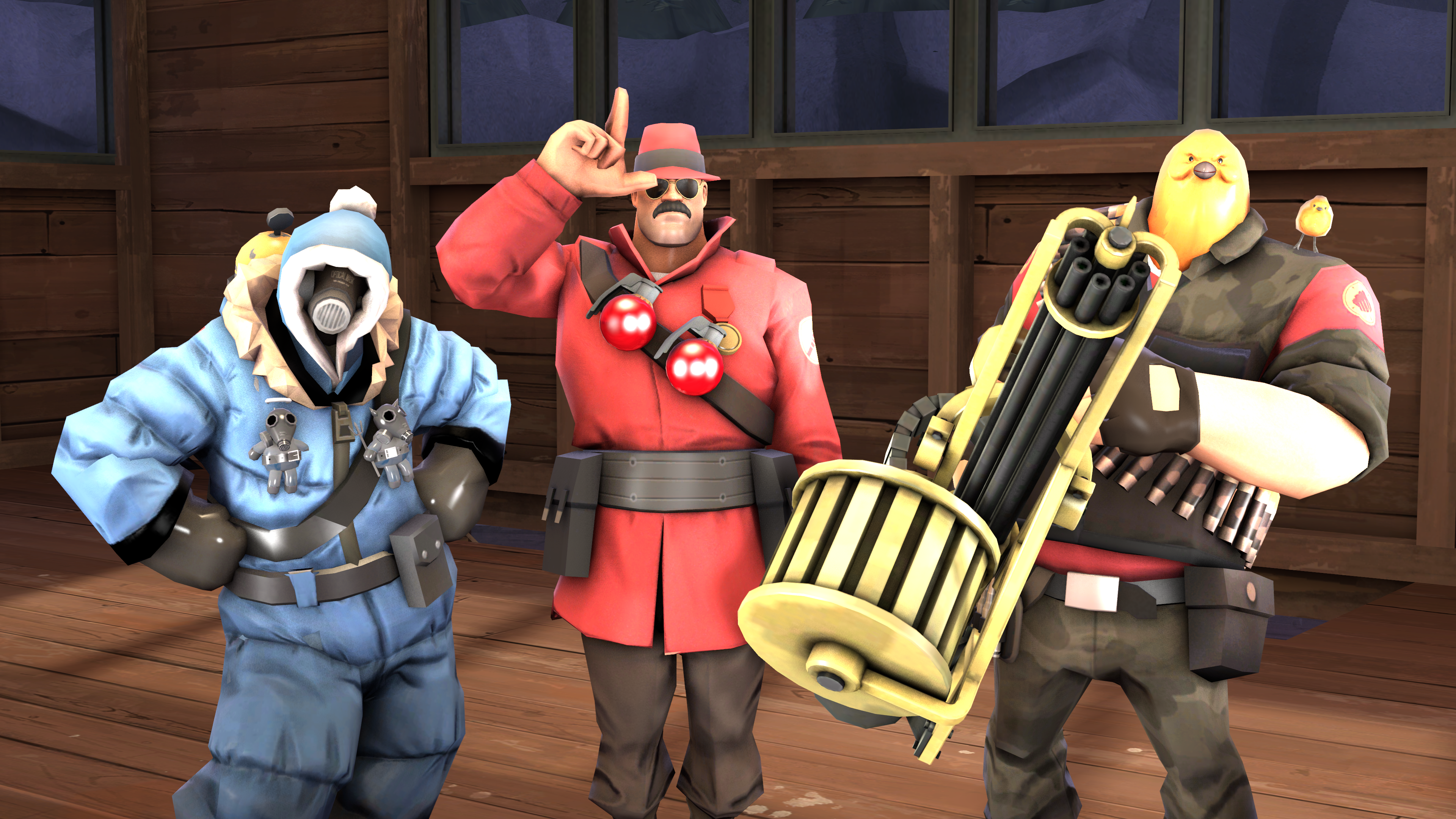 Pyro, Soldier, and Heavy from Team Fortress 2 HD Wallpaper