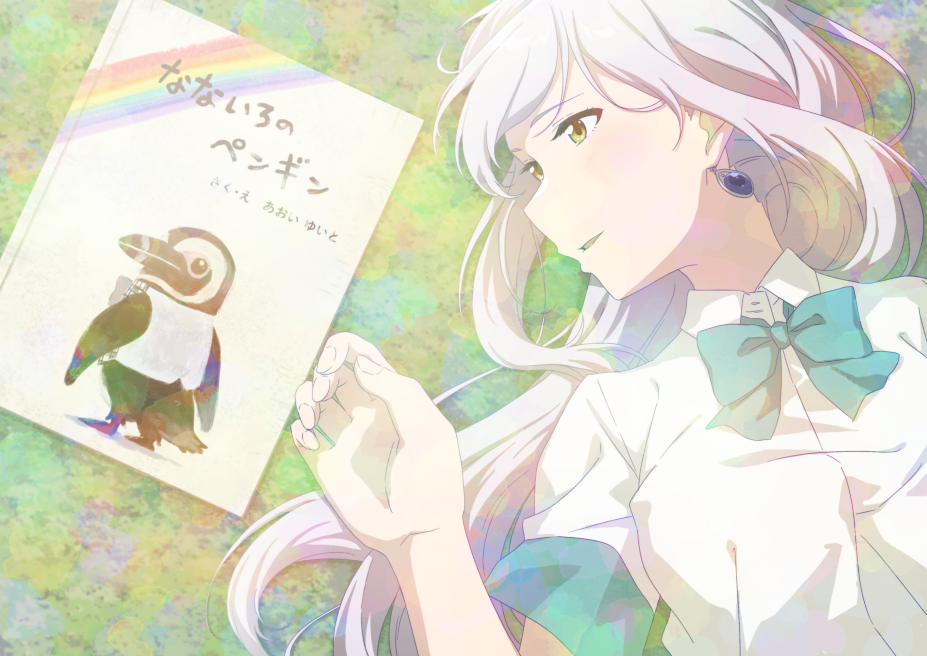 Hitomi Tsukishiro with a book HD Wallpaper