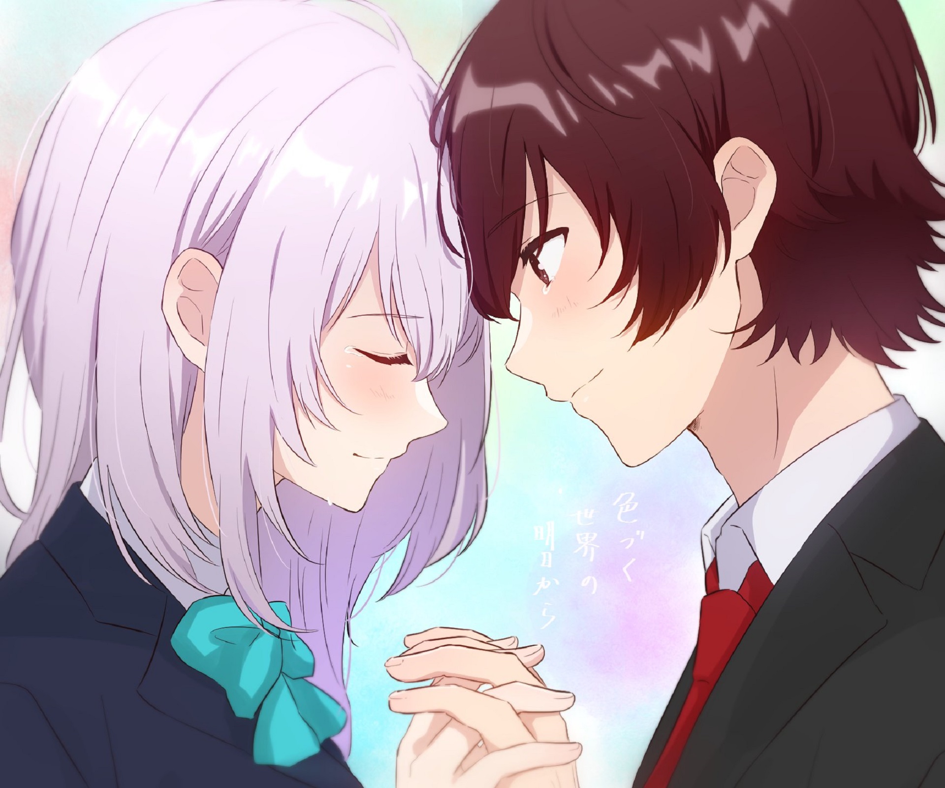 Hitomi Tsukishiro holding hands HD Wallpaper