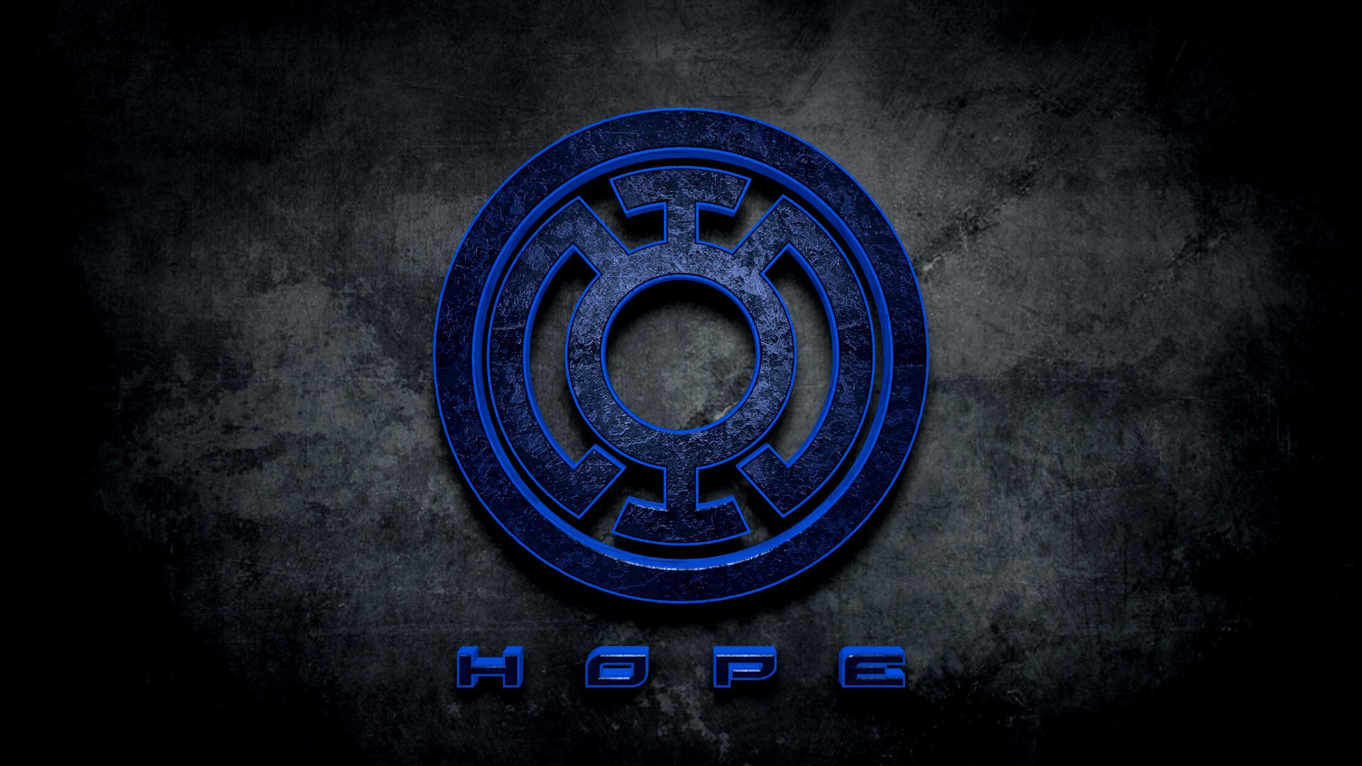 Blue Lantern symbol with HOPE text HD Wallpaper