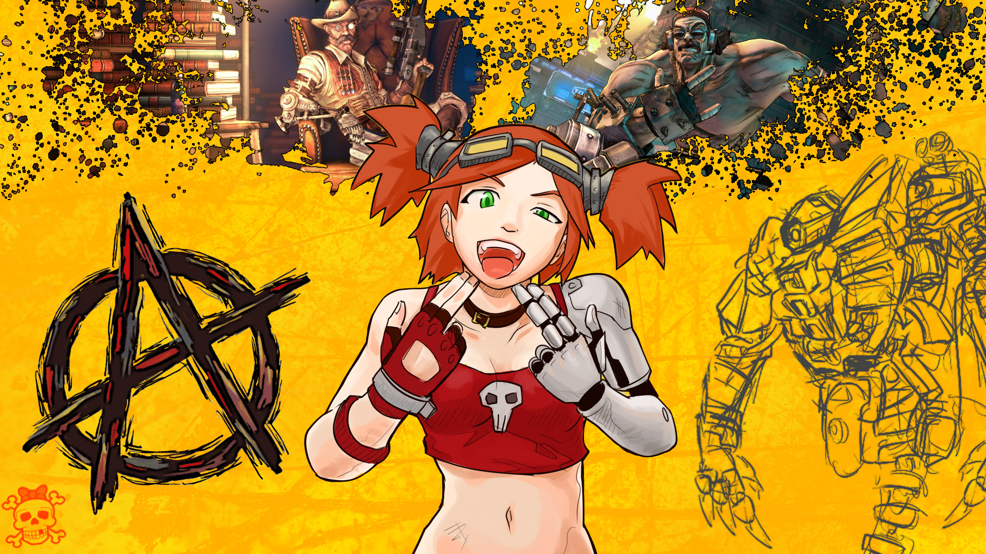 Gaige from Borderlands with Anarchy symbol HD Wallpaper