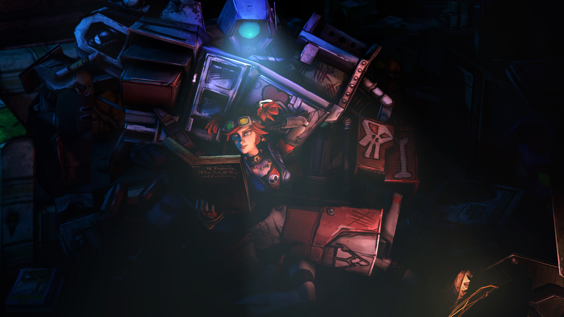 Gaige from Borderlands with a mech HD Wallpaper