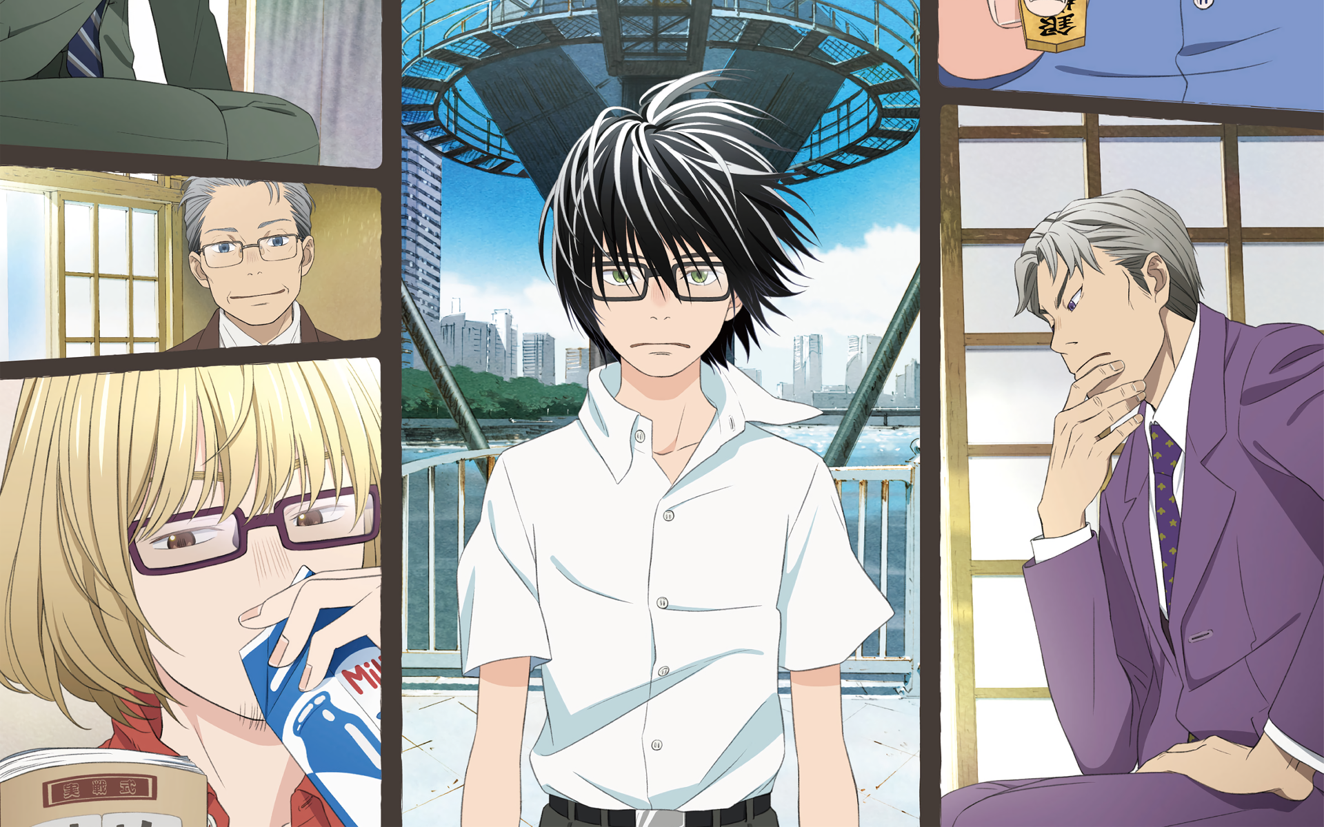 Rei Kiriyama and other characters from March Comes In Like a Lion HD Wallpaper