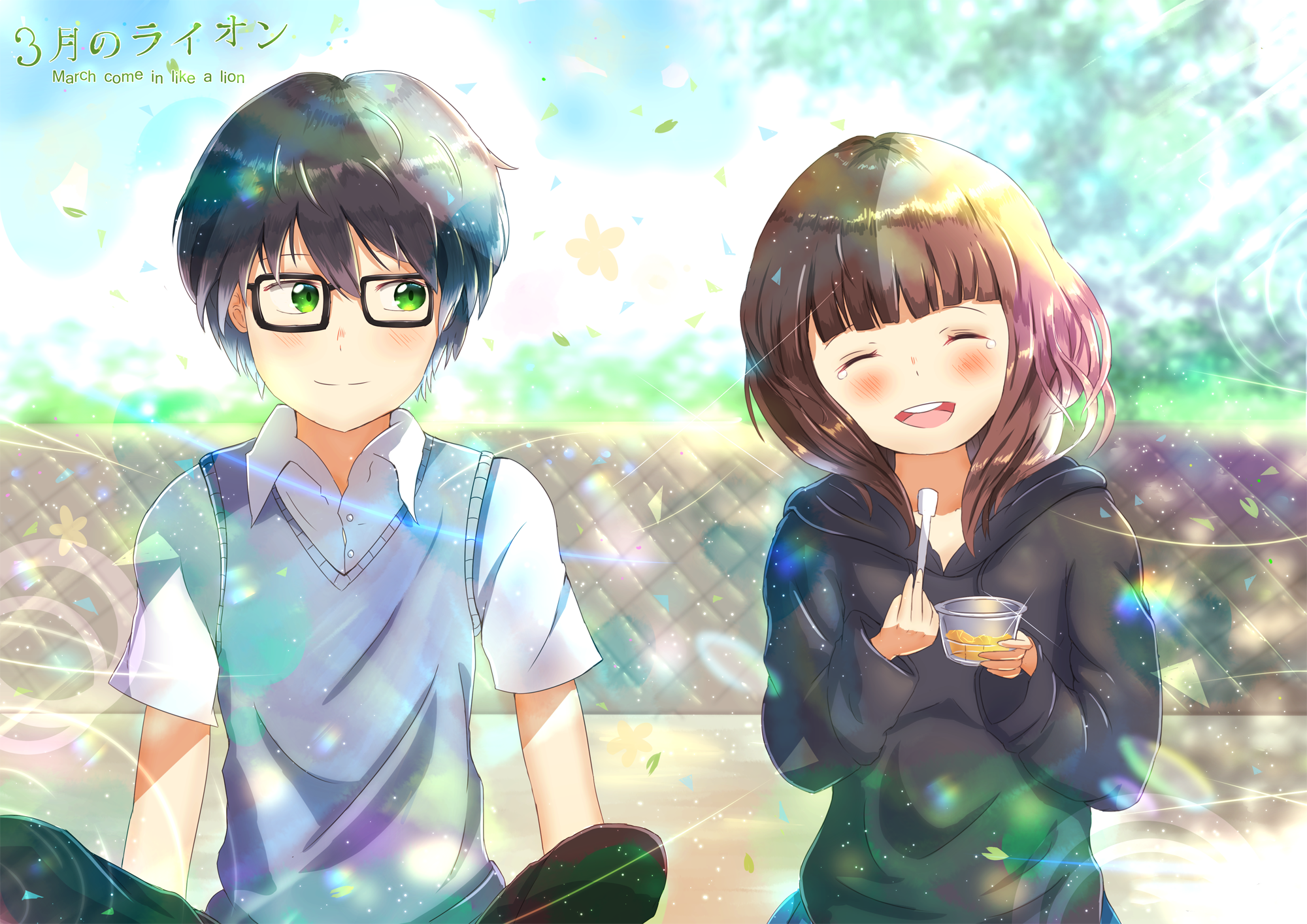 Rei Kiriyama and Akari Kawamoto from March Comes In like a Lion HD Wallpaper