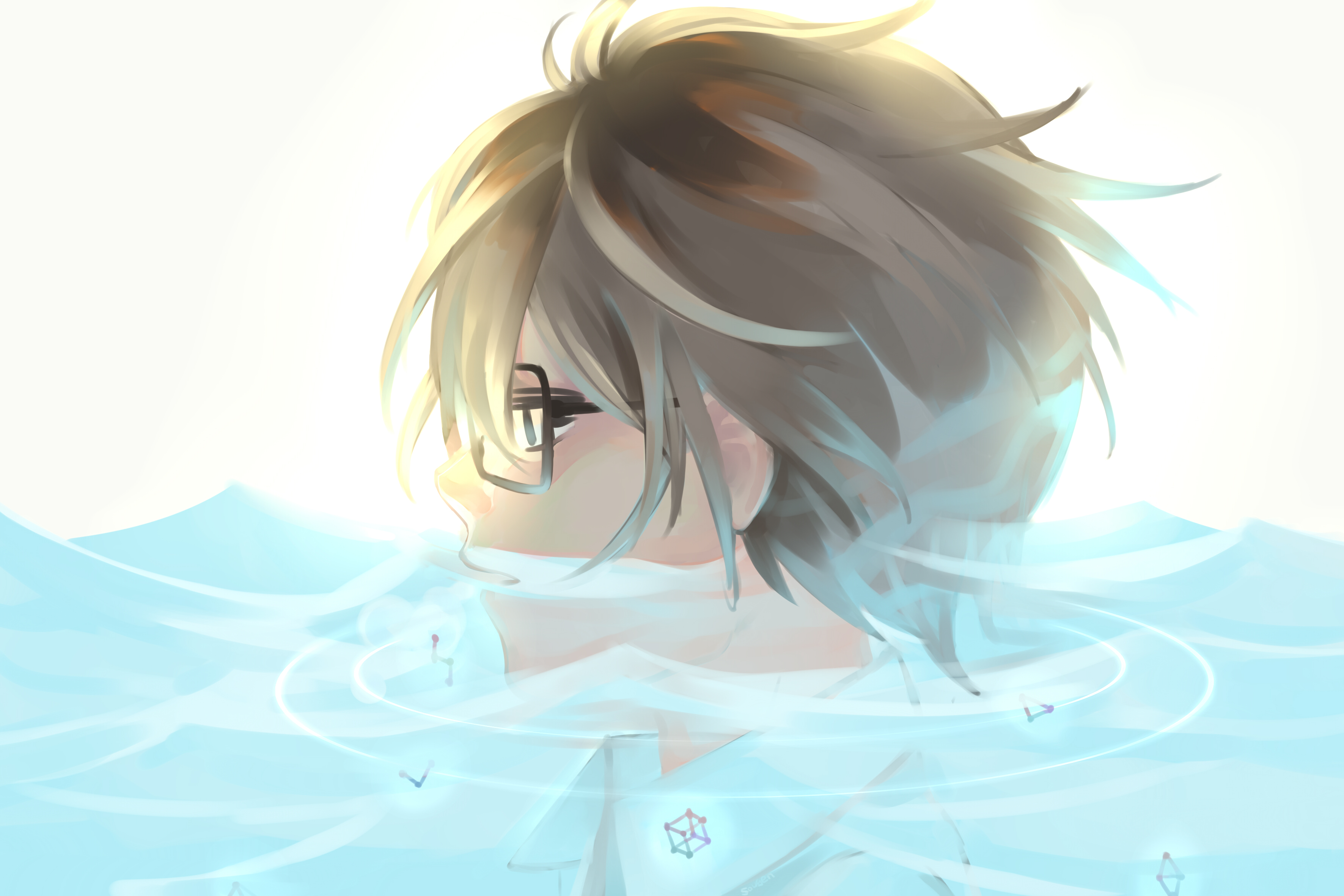 Rei Kiriyama in Water HD Wallpaper