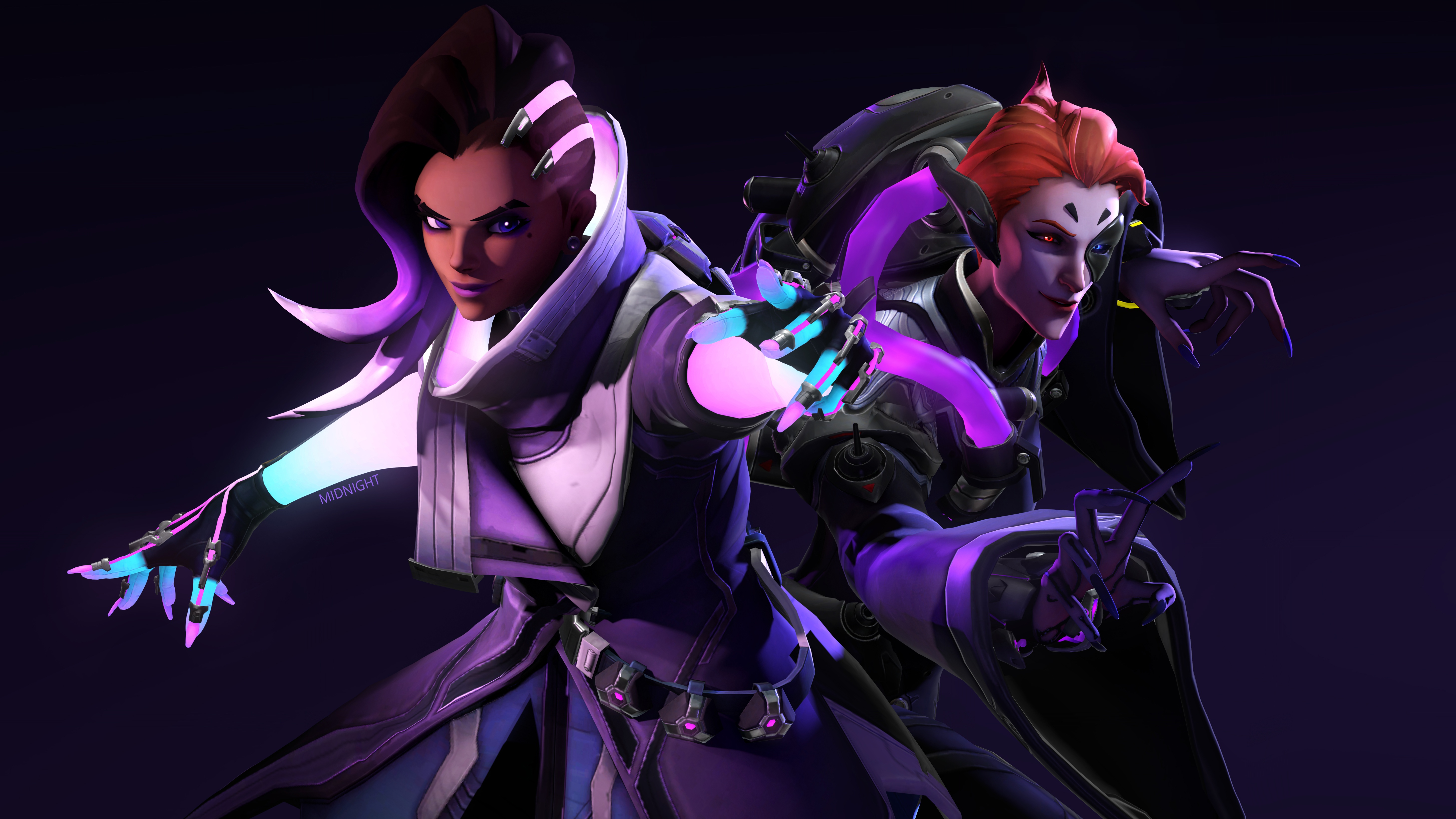 Sombra and Moira from Overwatch HD Wallpaper