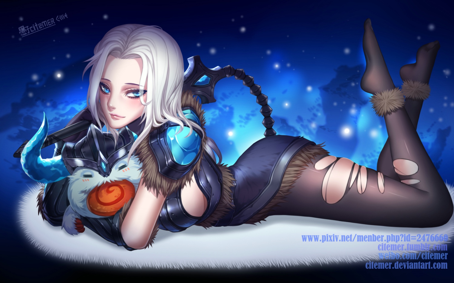 Sejuani from League of Legends with Poro HD Wallpaper