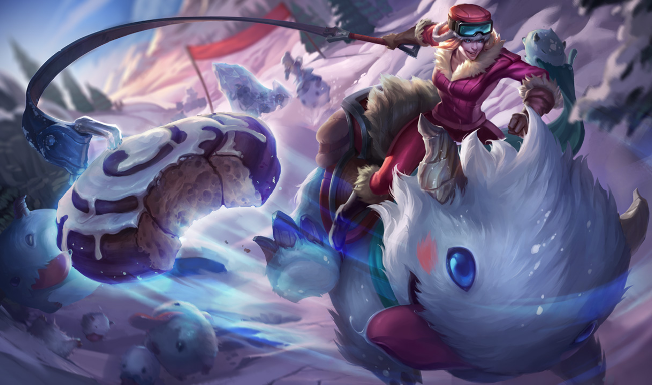 Sejuani riding a Poro from League of Legends HD Wallpaper