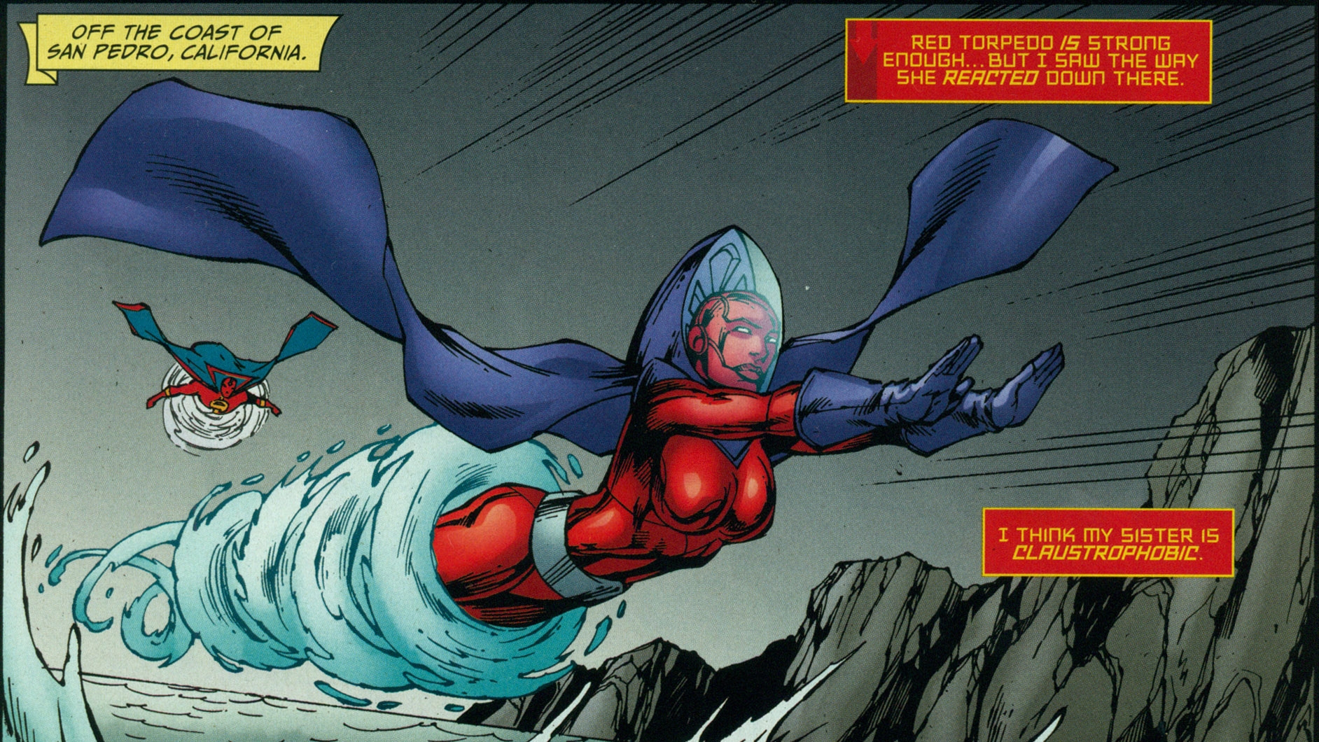 Red Tornado flying off the coast of San Pedro, California HD Wallpaper