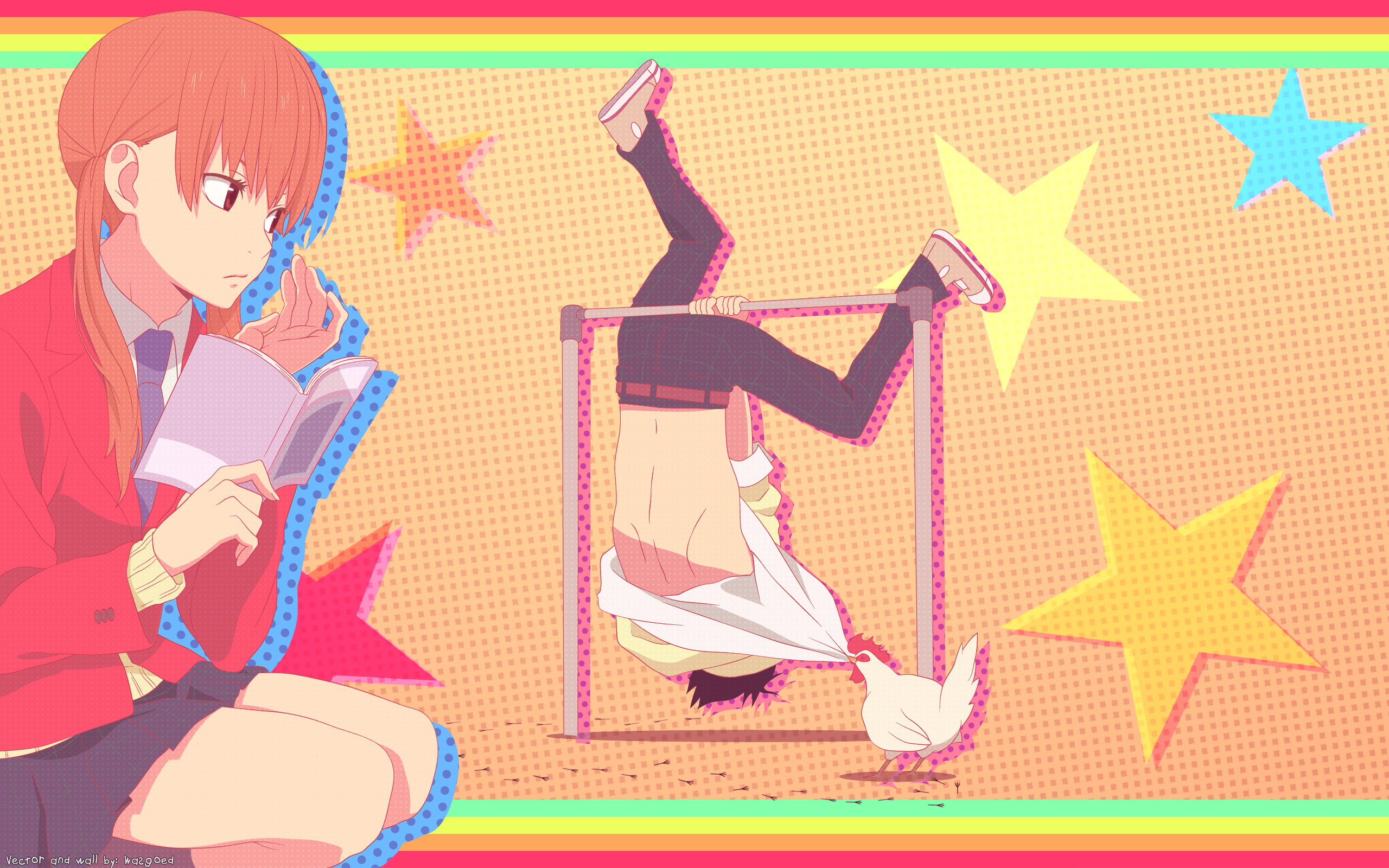 Shizuku Mizutani and Haru Yoshida from My Little Monster HD Wallpaper