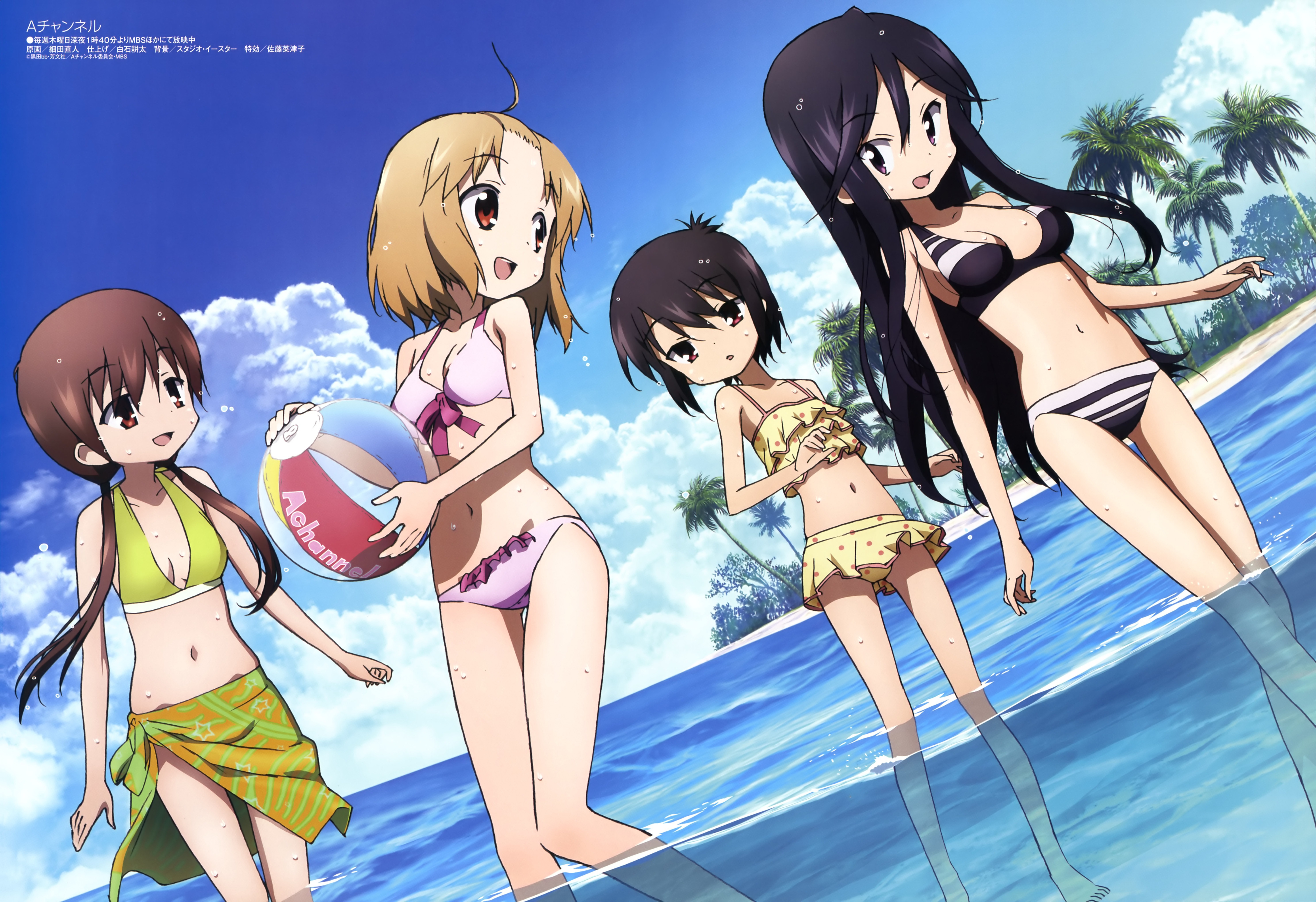 A-Channel characters on a beach HD Wallpaper