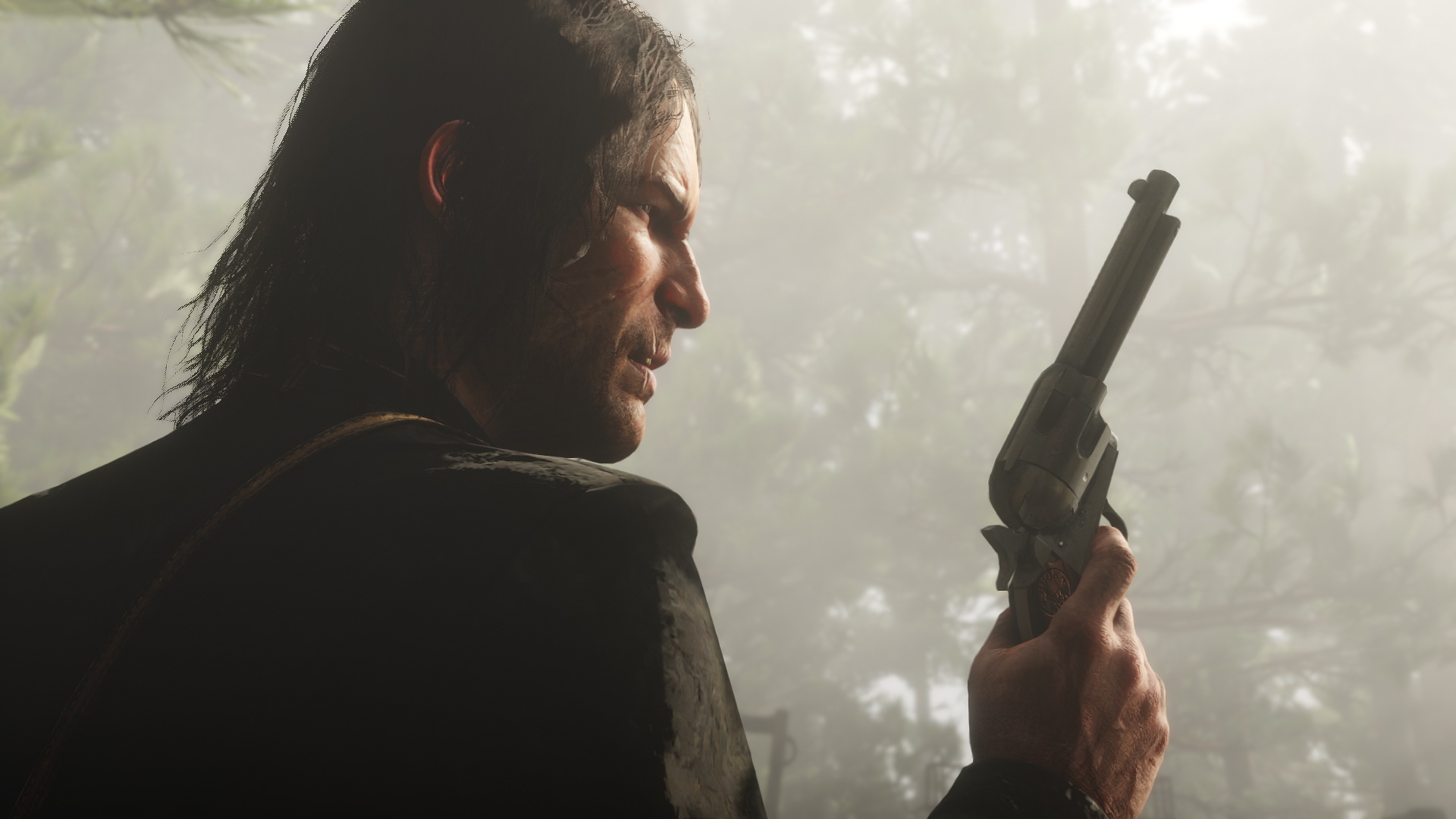 John Marston from Red Dead Redemption 2 holding a revolver HD Wallpaper