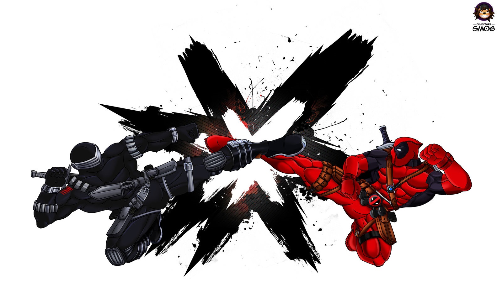Snake Eyes and Deadpool Fighting HD Wallpaper