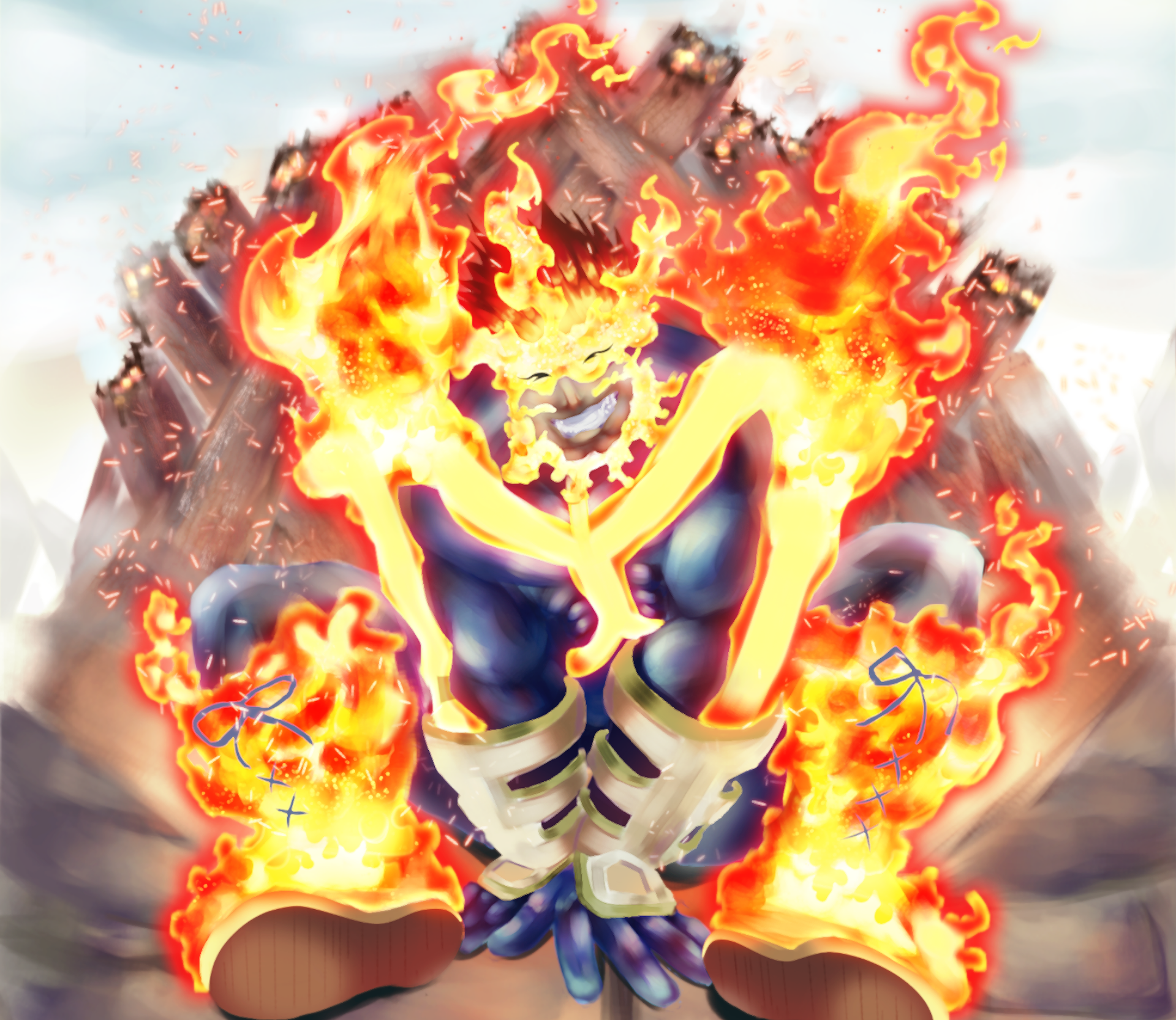 Enji Todoroki from My Hero Academia HD Wallpaper