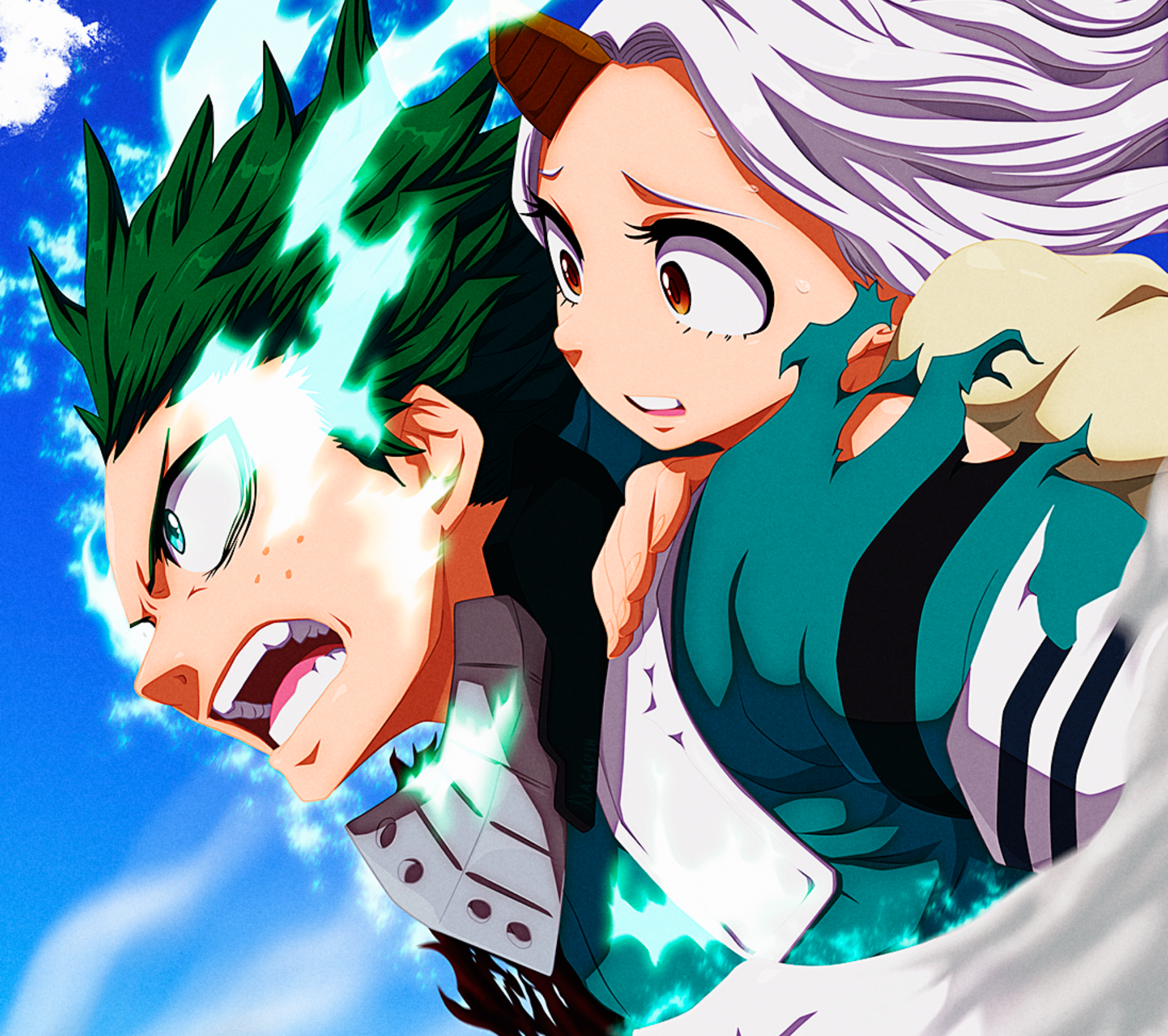 Izuku Midoriya and Eri from My Hero Academia HD Wallpaper