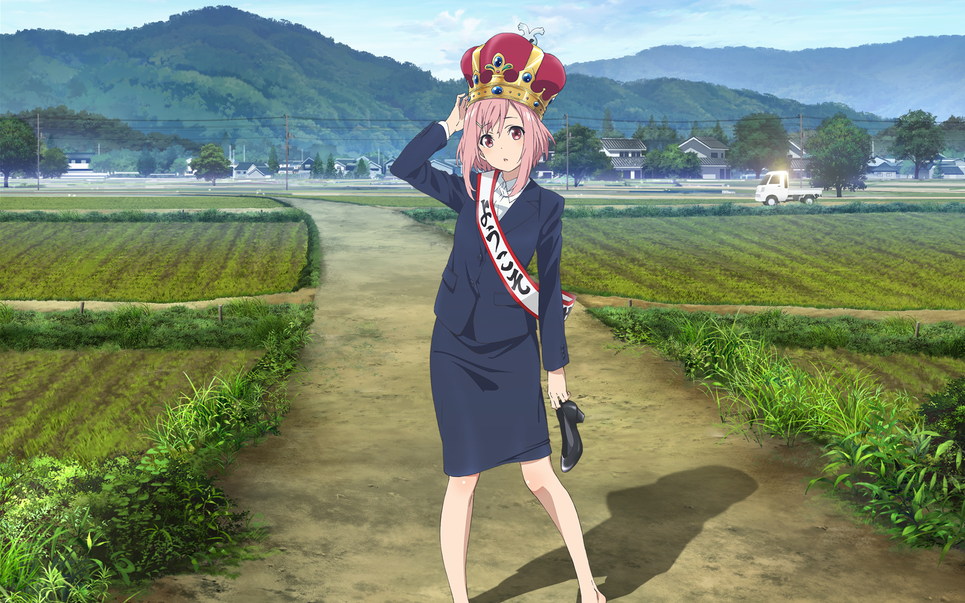 Yoshino Koharu wearing a crown and sash HD Wallpaper