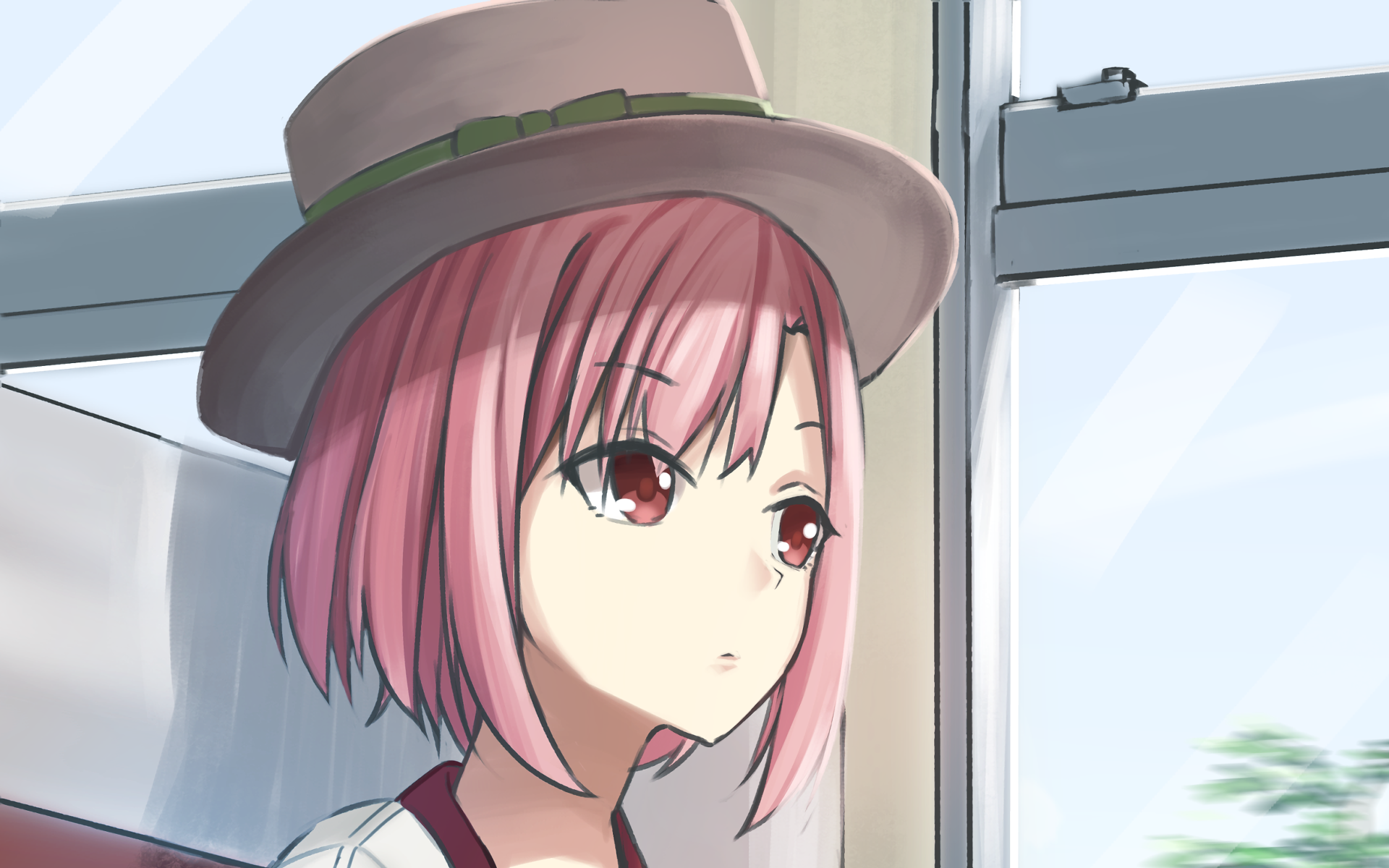 Yoshino Koharu wearing a hat HD Wallpaper