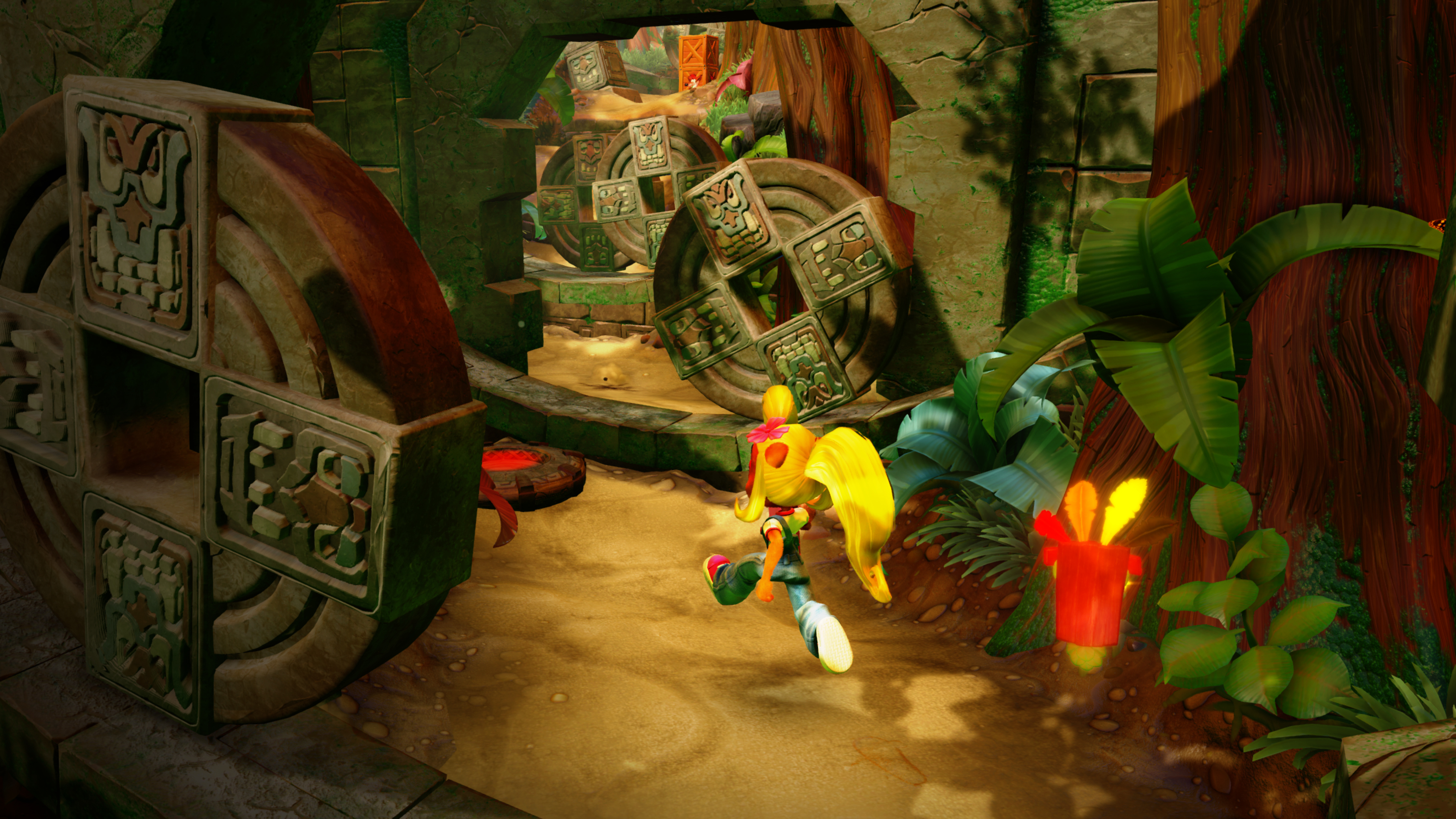 Coco Bandicoot in a jungle ruin HD Wallpaper