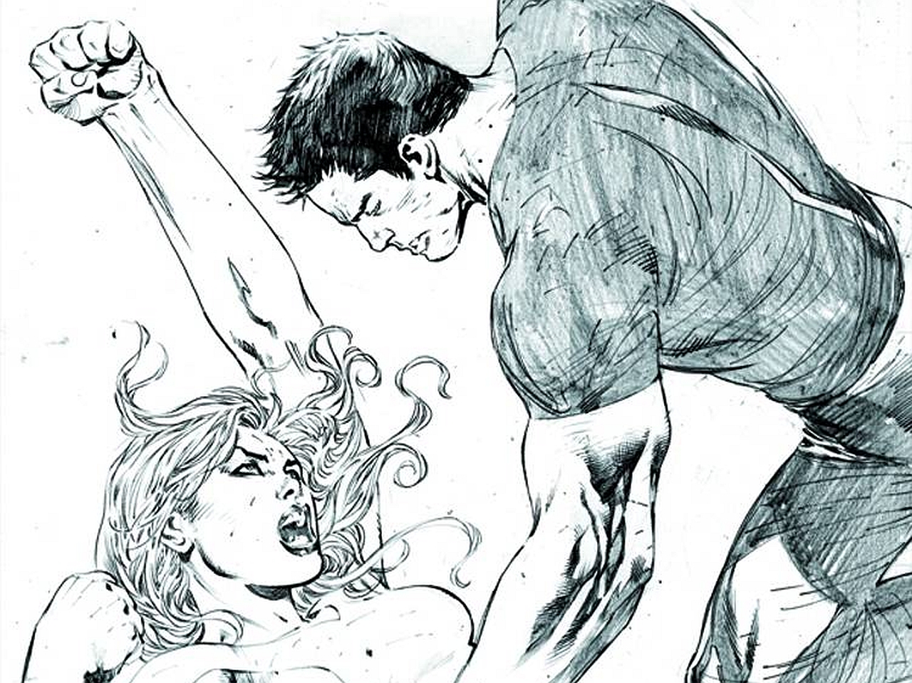 Bionic Man fighting a woman HD Wallpaper