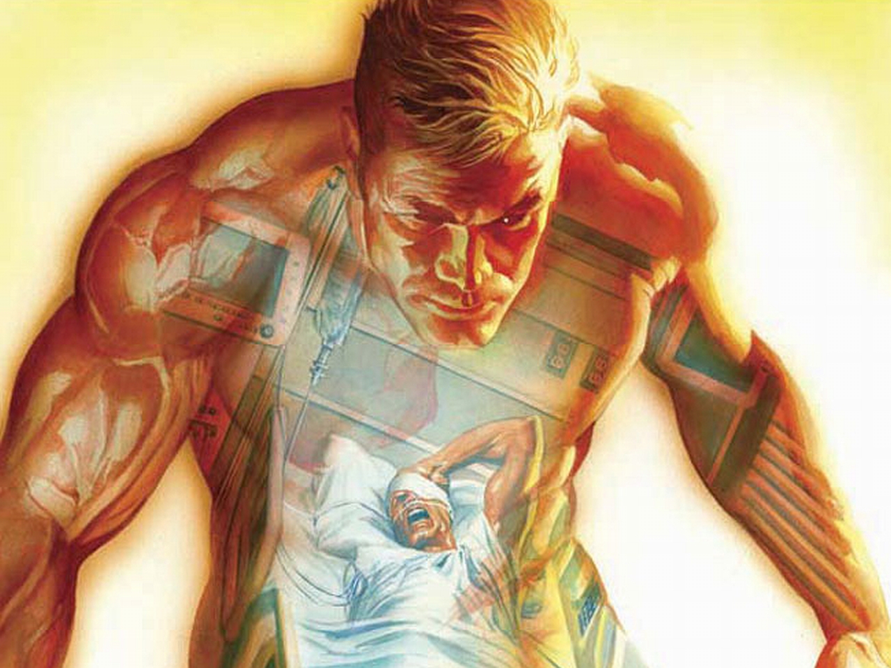 Bionic Man with medical imagery HD Wallpaper