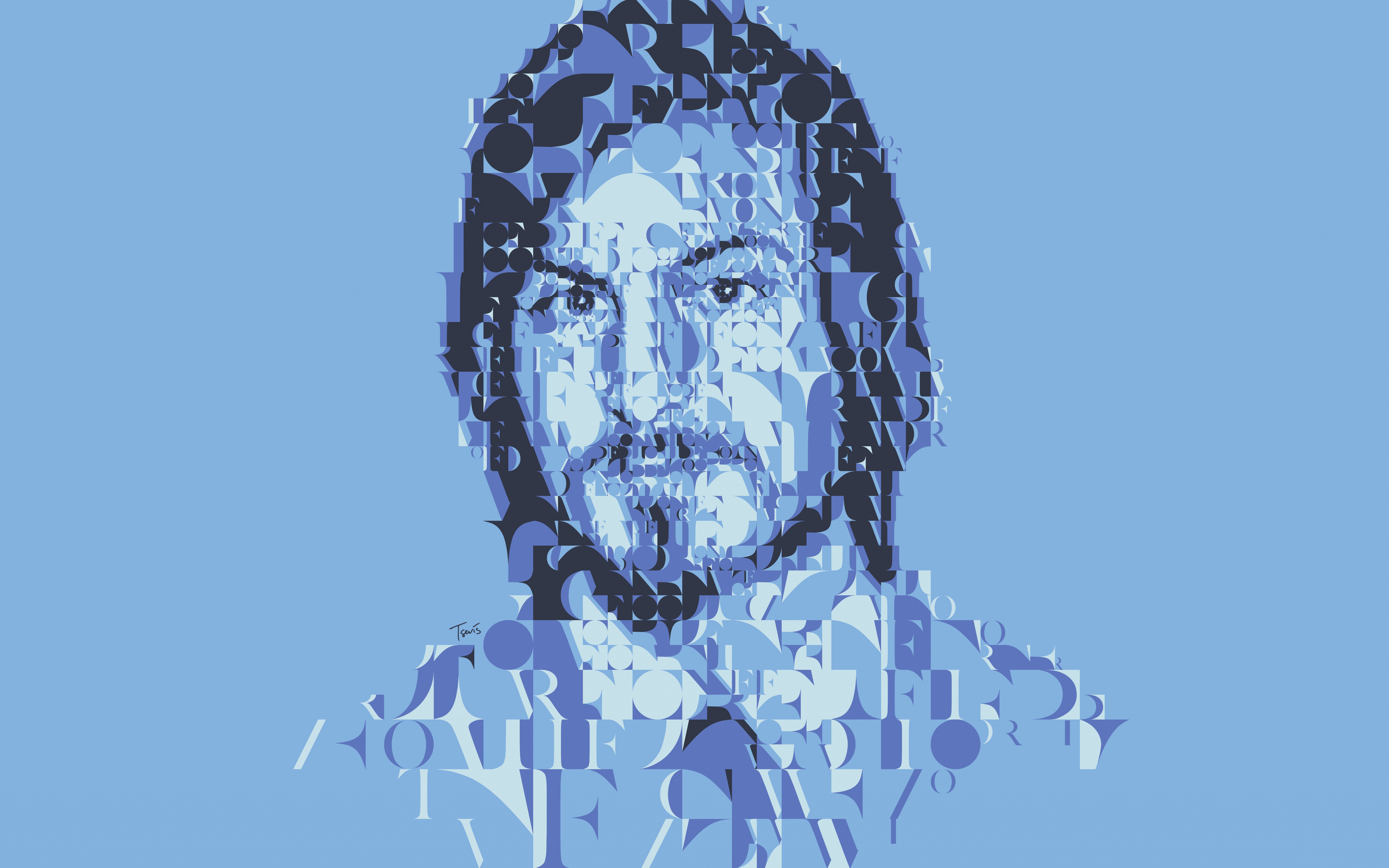 Steve Jobs portrait made of text HD Wallpaper