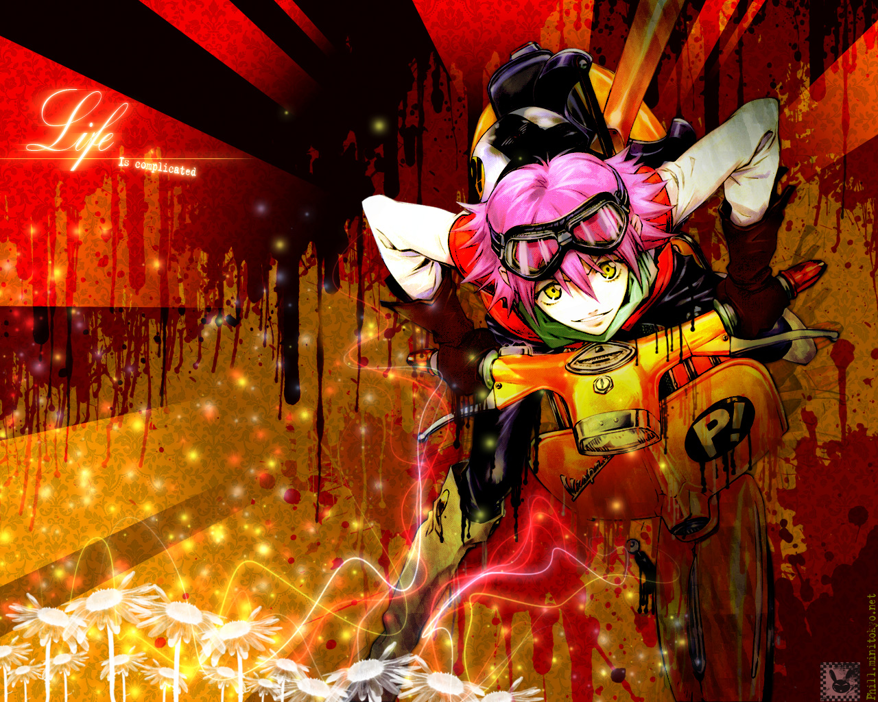 Life is complicated anime girl on scooter HD Wallpaper