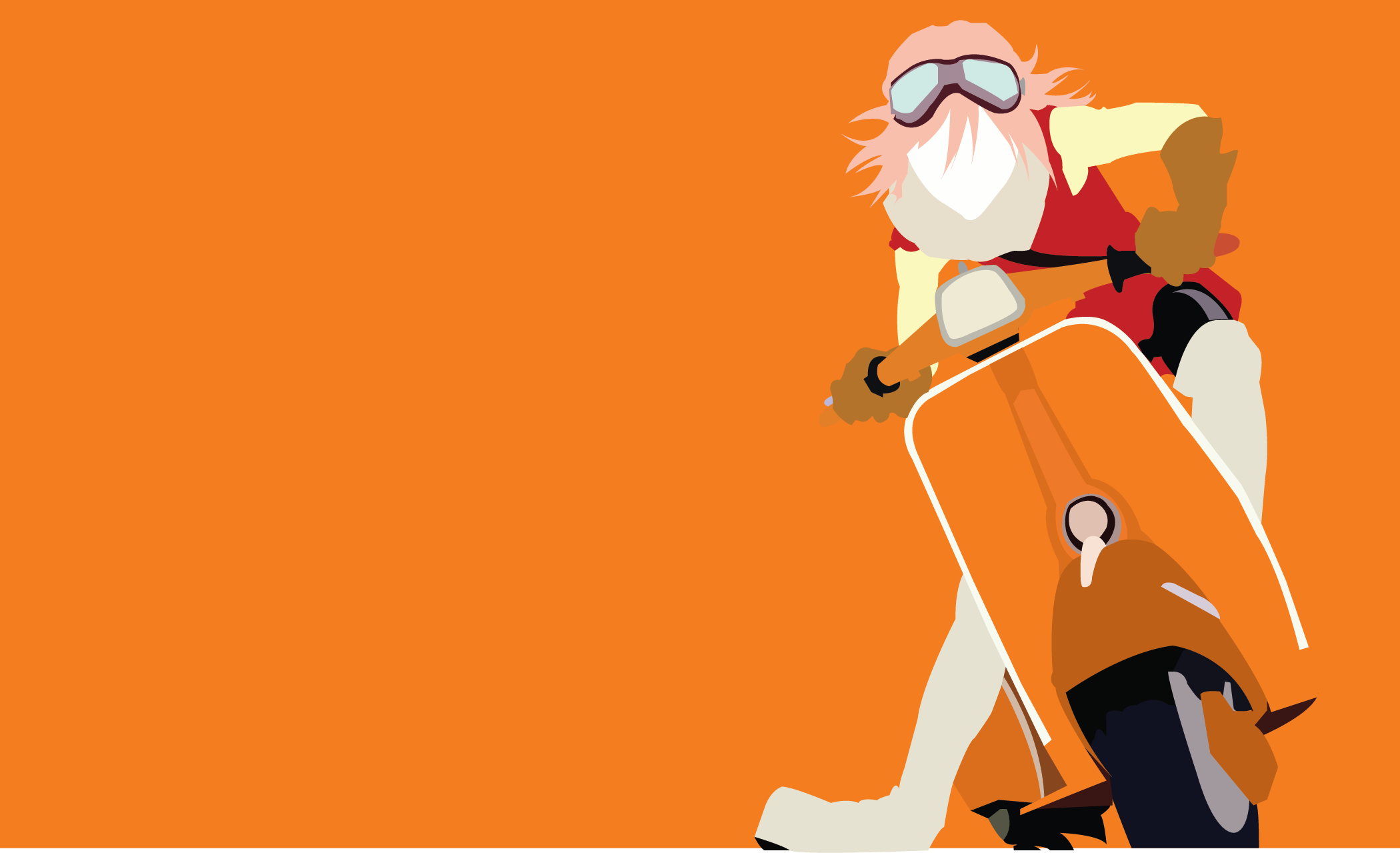 Haruko Haruhara riding a scooter HD Wallpaper