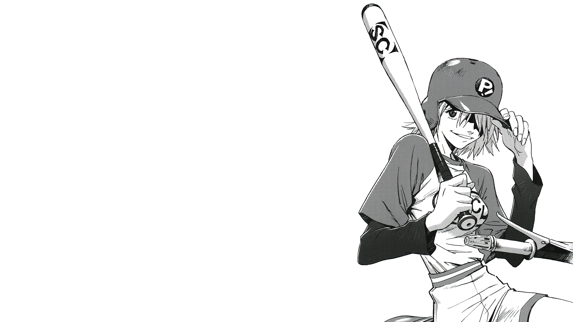 Haruko Haruhara from FLCL with baseball bat HD Wallpaper