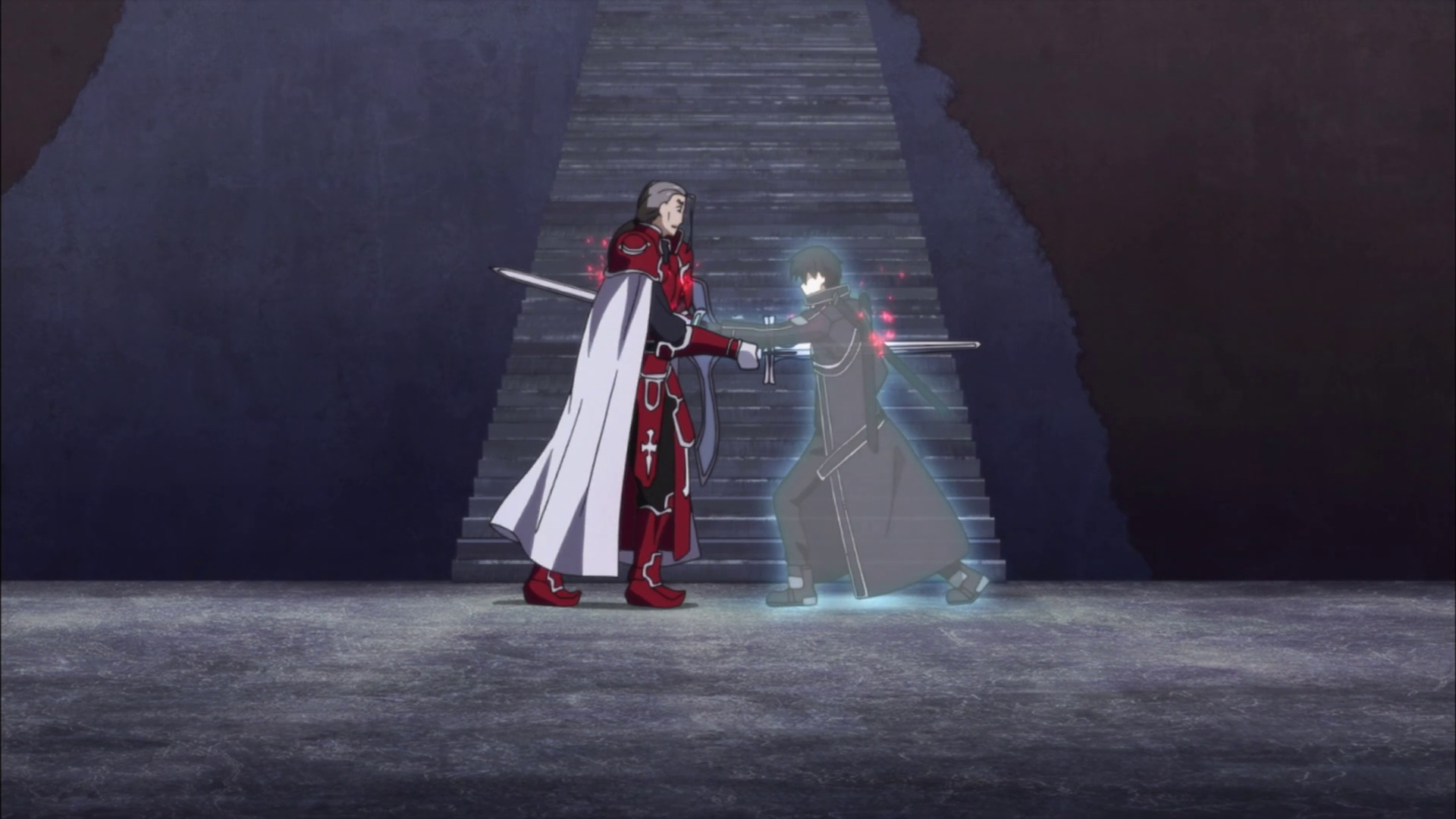Heathcliff from Sword Art Online fighting Kirito HD Wallpaper