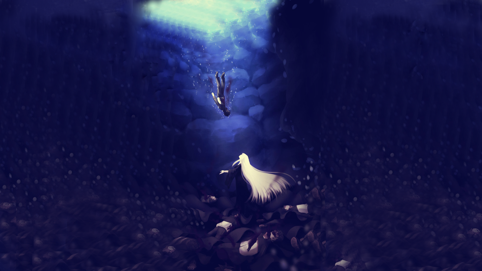 Satella from Re:Zero falling underwater HD Wallpaper
