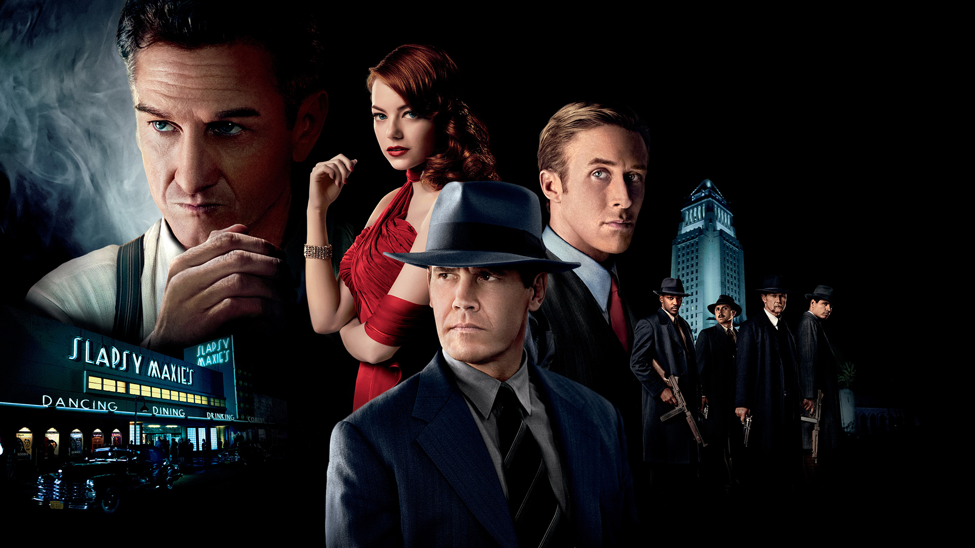 Gangster Squad: Sean Penn, Emma Stone, Ryan Gosling HD Wallpaper