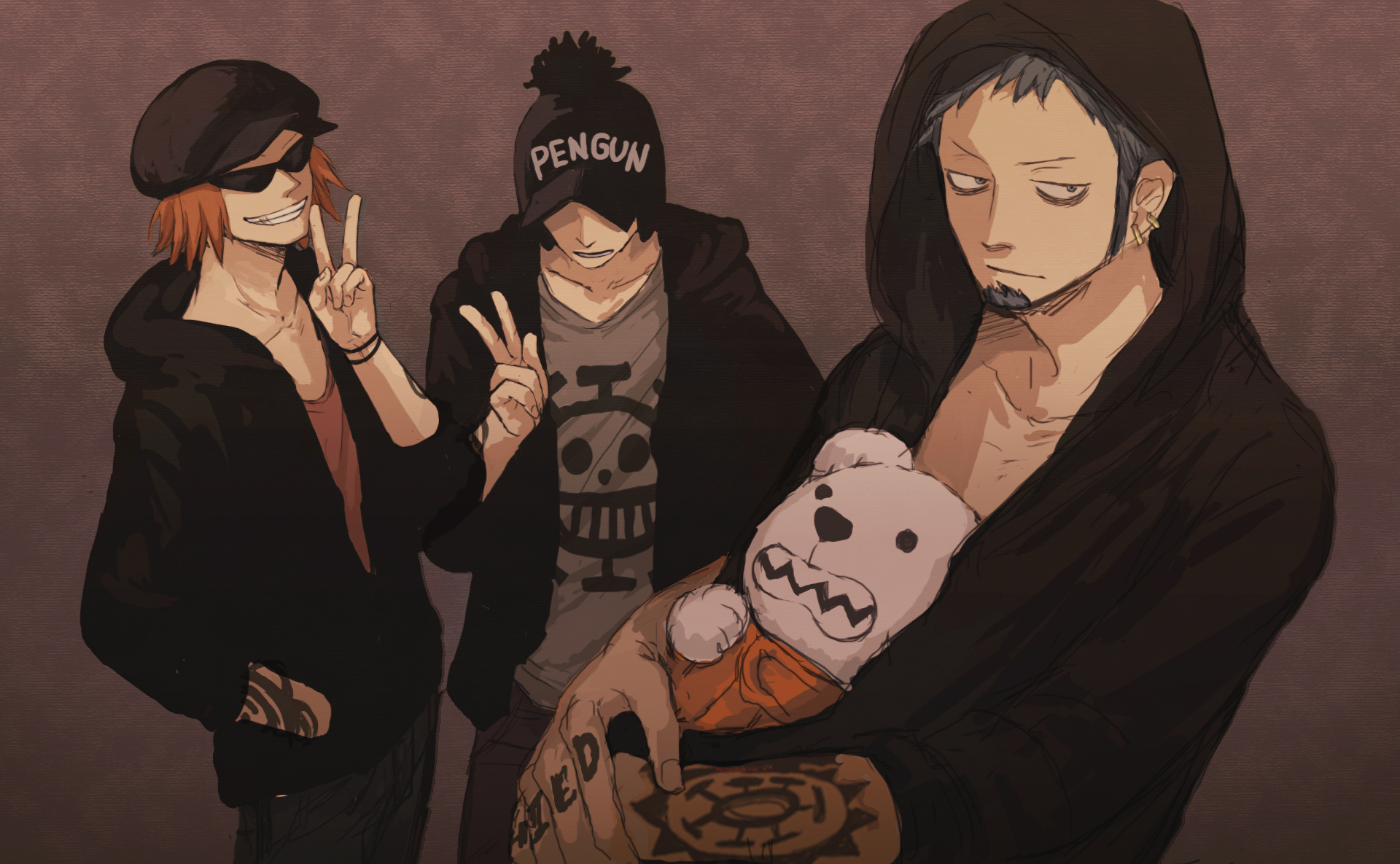 Trafalgar Law, Bepo, and Penguin from One Piece HD Wallpaper