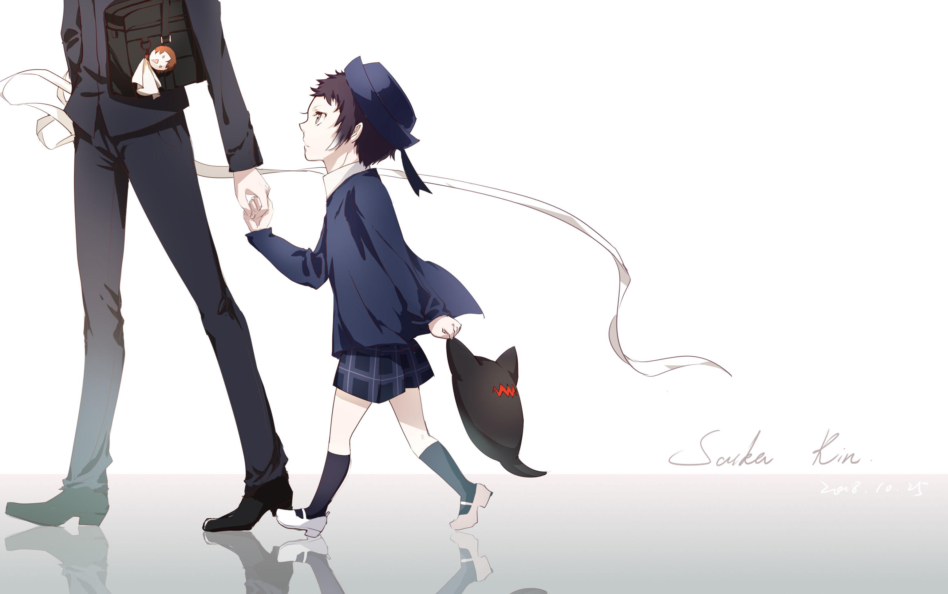 Ryūnosuke Akutagawa walking with a child HD Wallpaper