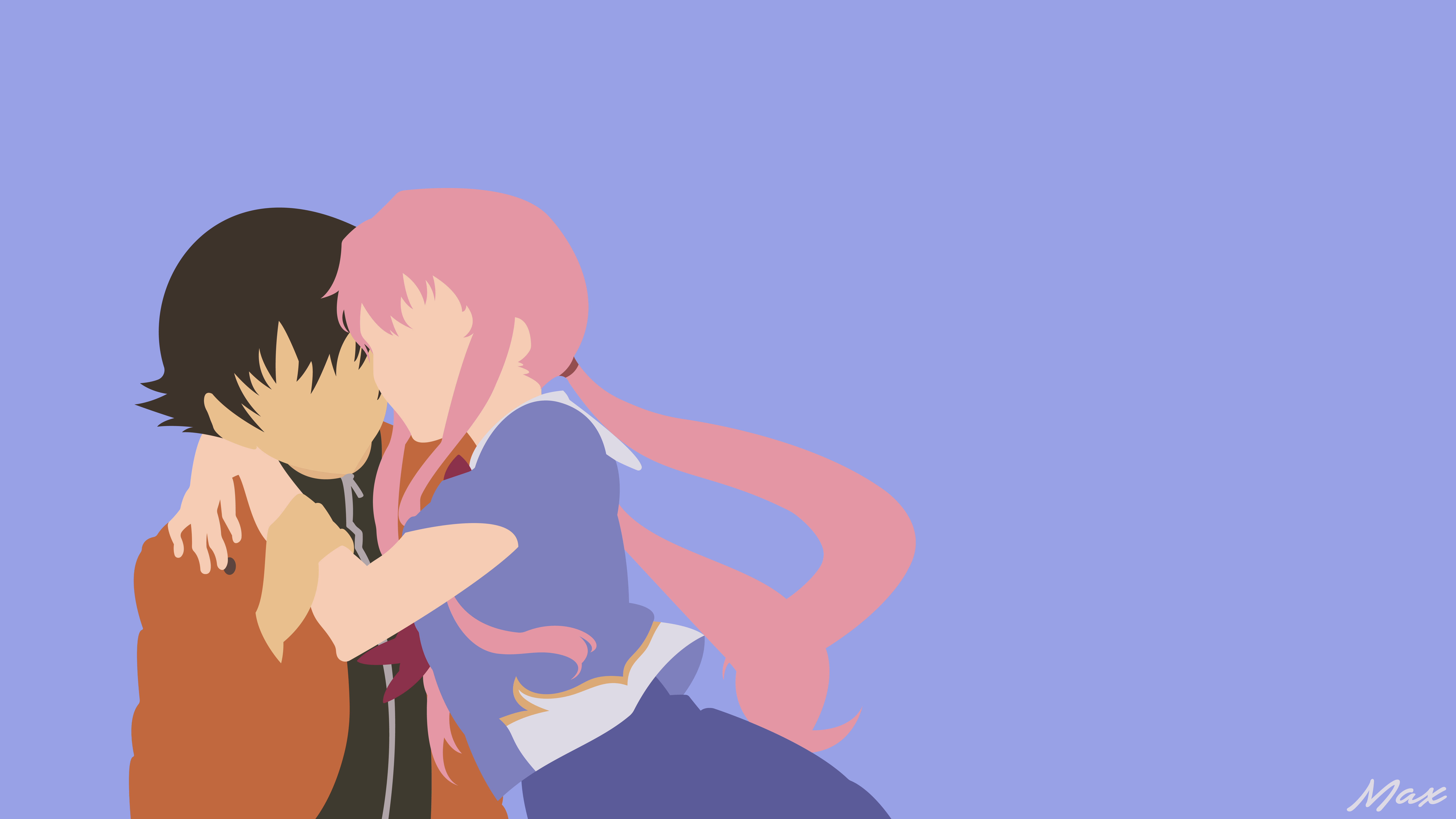 Yukiteru Amano and Yuno Gasai HD Wallpaper
