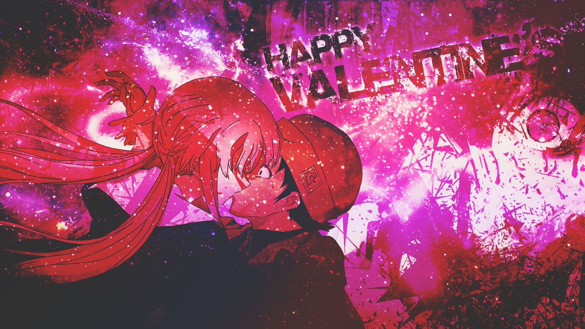 Happy Valentine's Day anime art HD Wallpaper