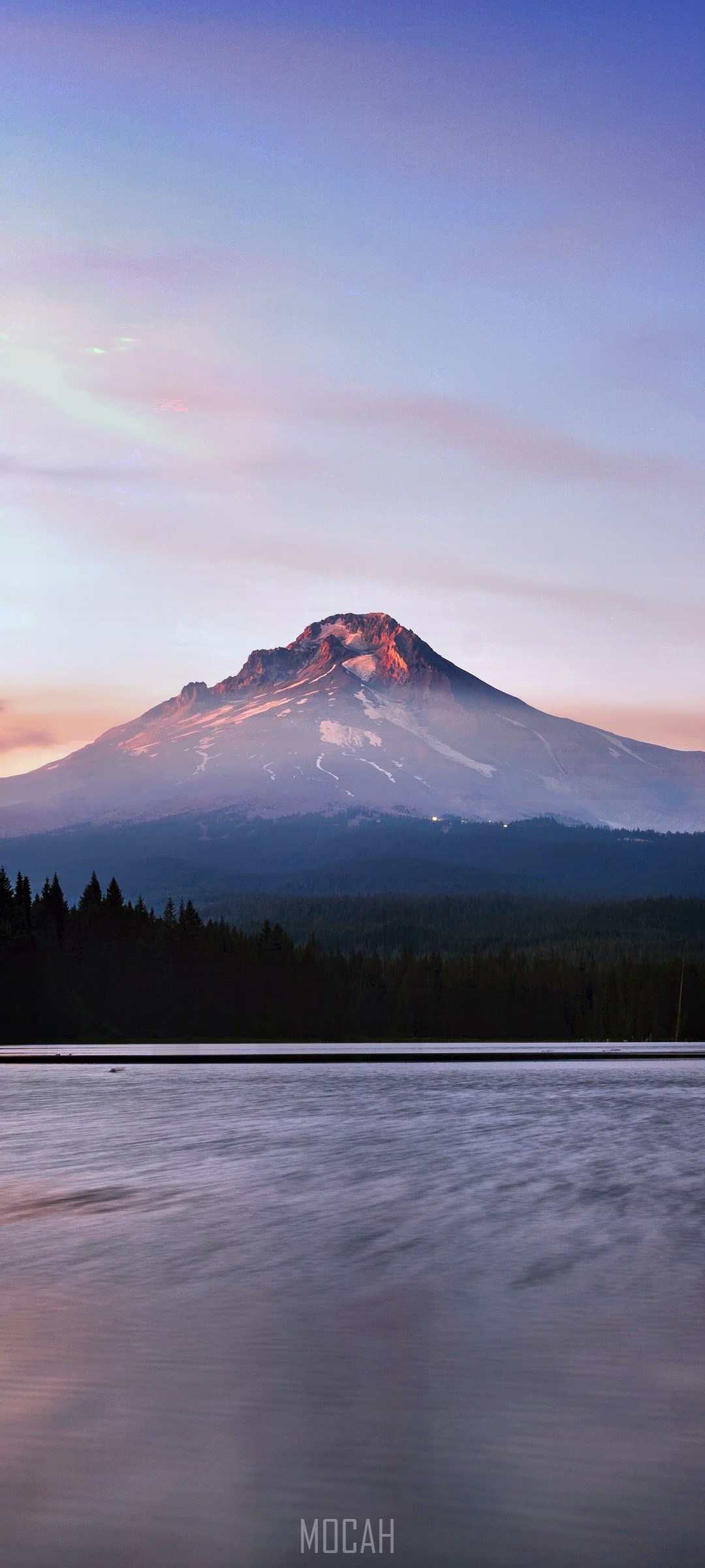 Mount Hood at Sunset over Trillium Lake HD Phone Wallpaper