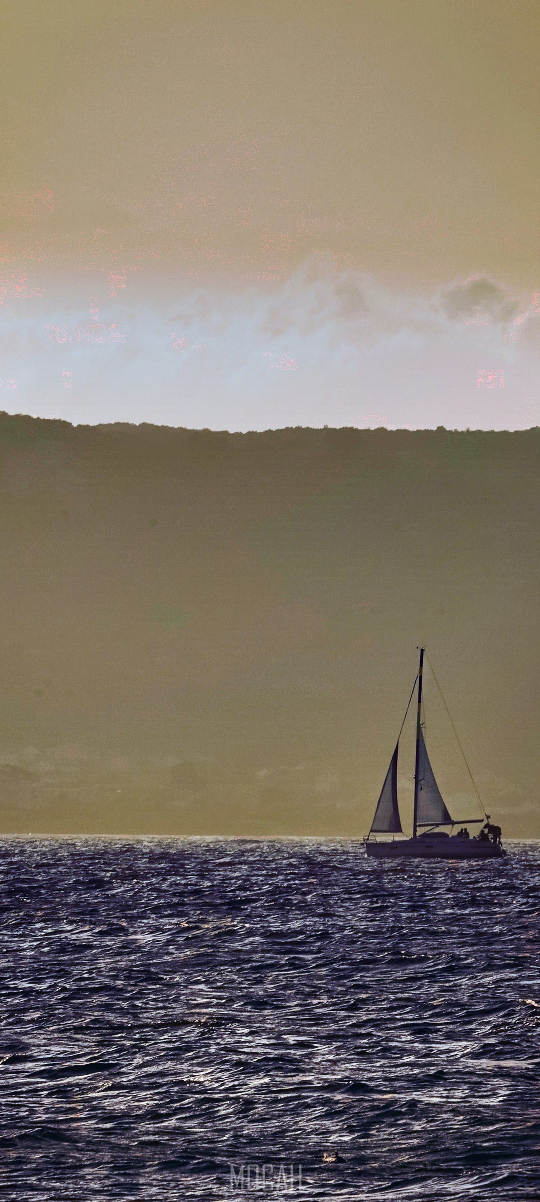 Sailboat on the ocean at sunset HD Phone Wallpaper