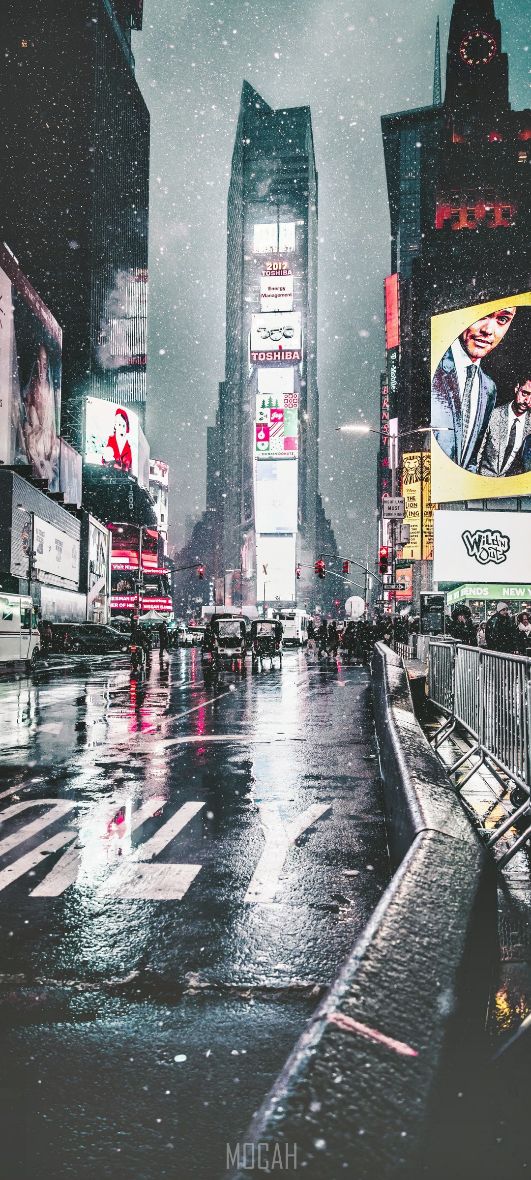 Times Square in a Snowstorm HD Phone Wallpaper