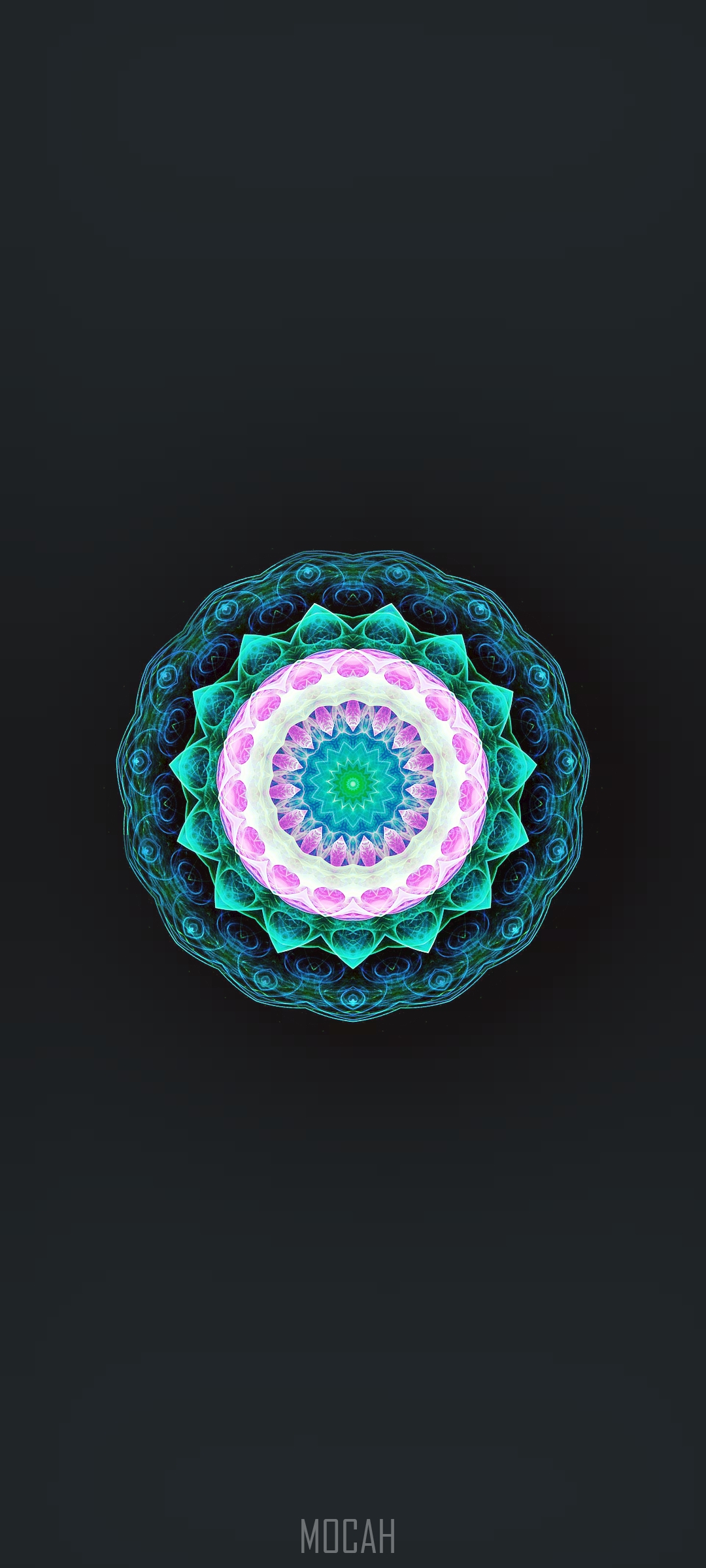 Mandala design with pink, blue, and green colors HD Phone Wallpaper